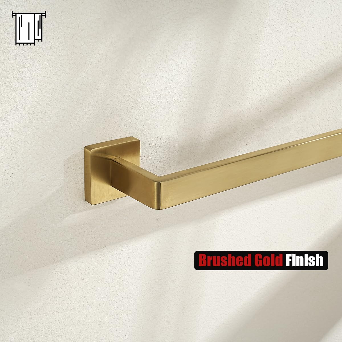 Jqk Gold Towel Bar, 24 Inch 304 Stainless Steel Thicken 0.8Mm Towel Rack Bathroom, Towel Holder Brushed Gold Wall Mount, Total L
