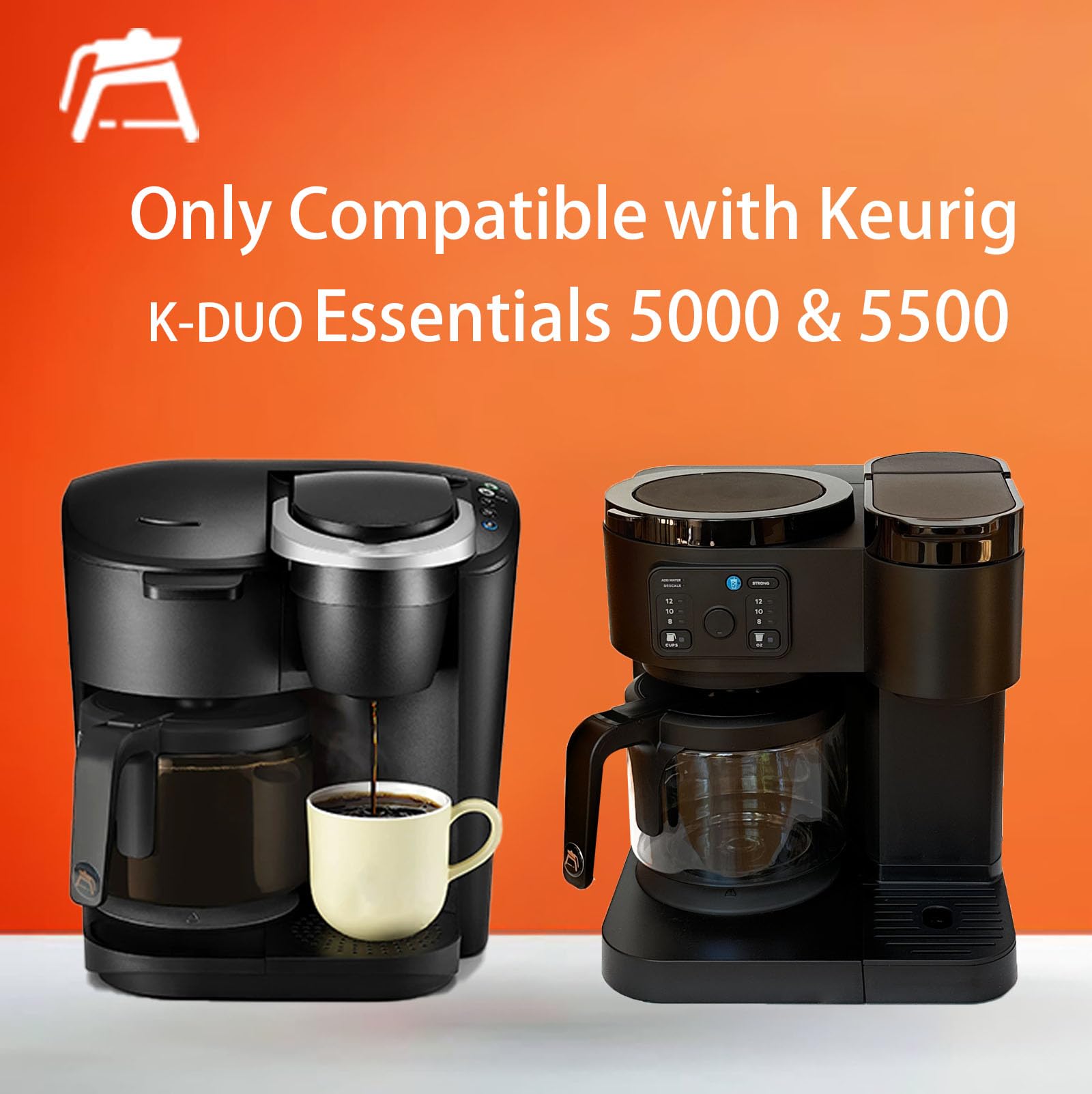 12 Cups Coffee Pot Replacement Compatible For Keurig K-Duo Essentials 12 Cups Coffee Machine 5000 &5500 (Not Fit K-Duo 5100 Mode