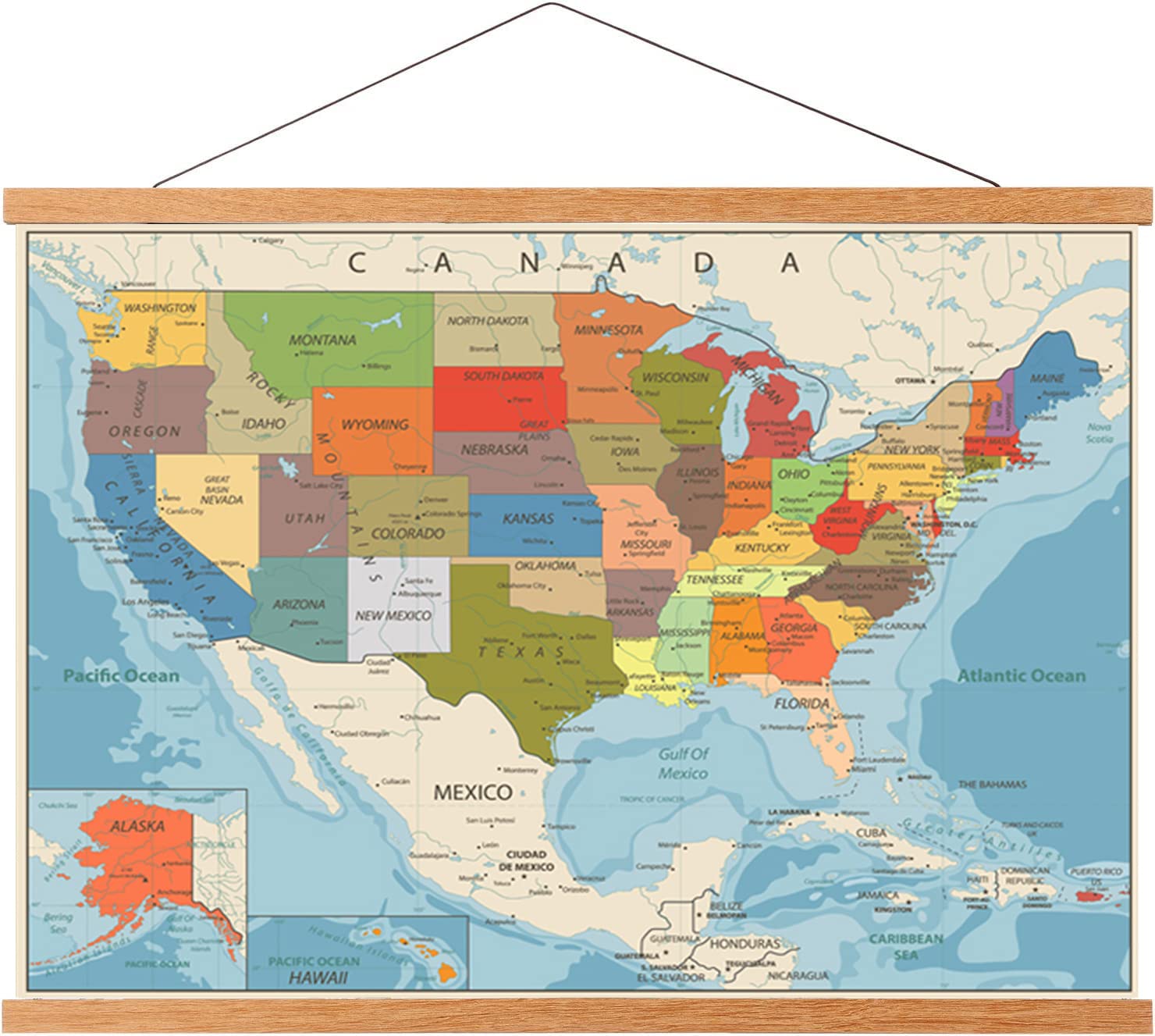 Witcolor Magnetic Poster Hanger, 30X20 30X30 30X40 Poster Frame Wood Wooden Magnet Print Posters Dowel Scroll Hanger Hangers Han