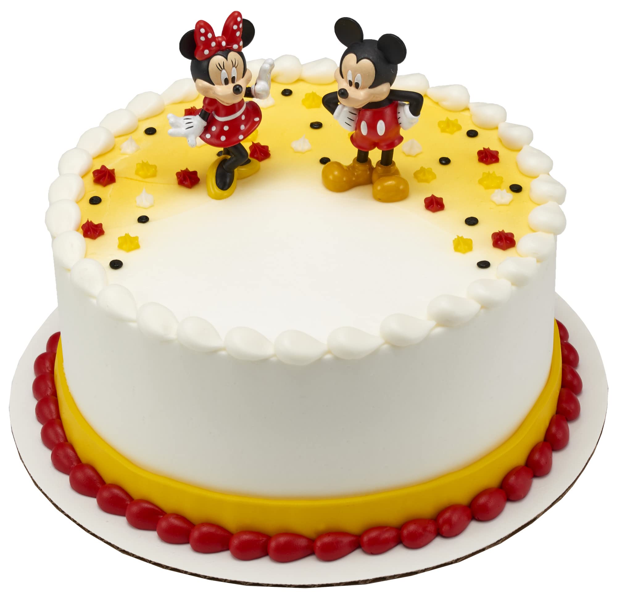 DecoSet Disney Mickey Mouse and Minnie Mouse Cake Topper  2-Piece Topper Set  Durable Food-Safe Plastic