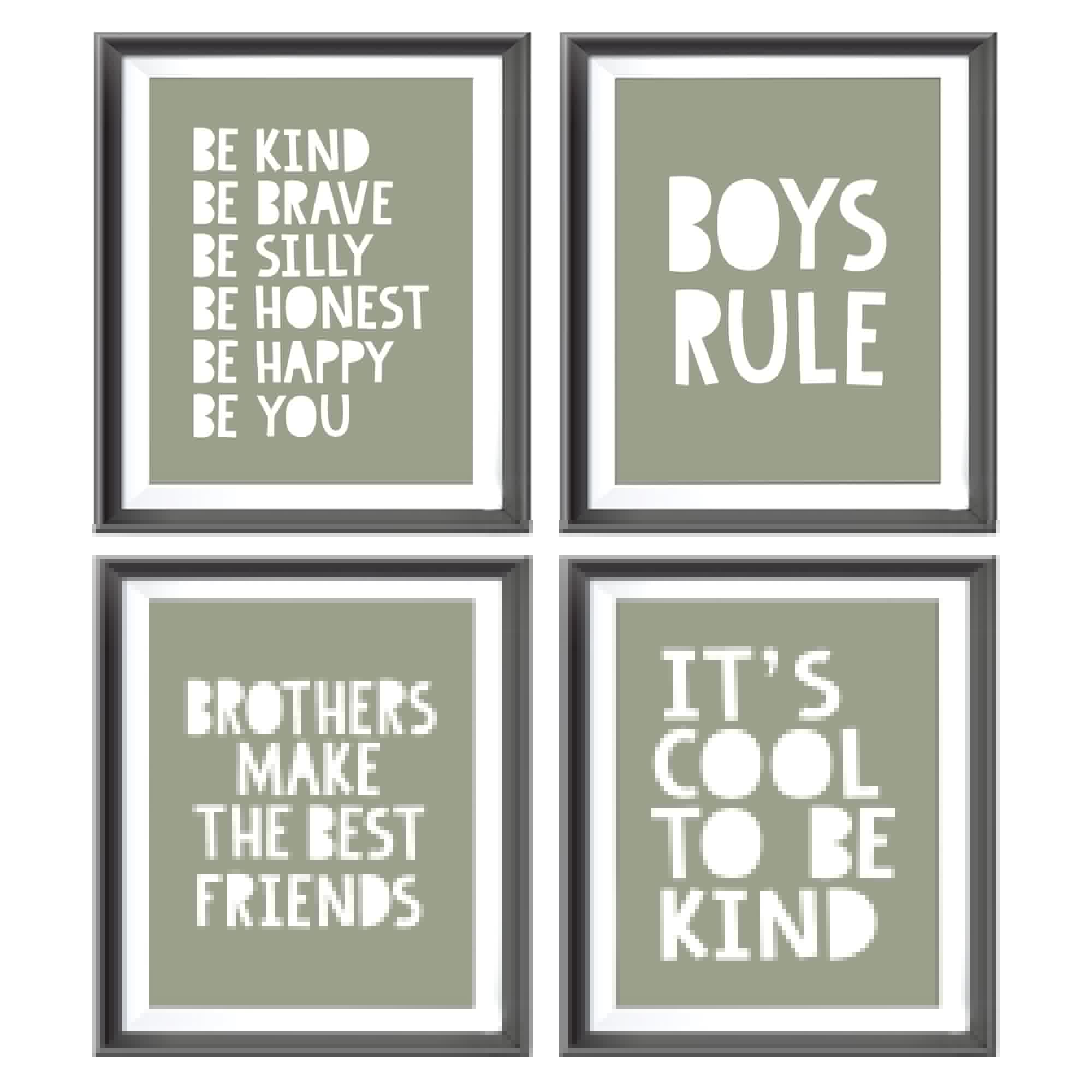 Brothers Make The Best Friends Boys Rules Affirmations Poster Prints For Home Boys Room Playroom Nursery Classroom Decor, Boho G