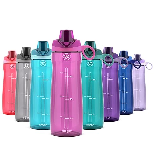 Pogo BPA-Free Plastic Water Bottle with Chug Lid  Fuchsia  32 oz.