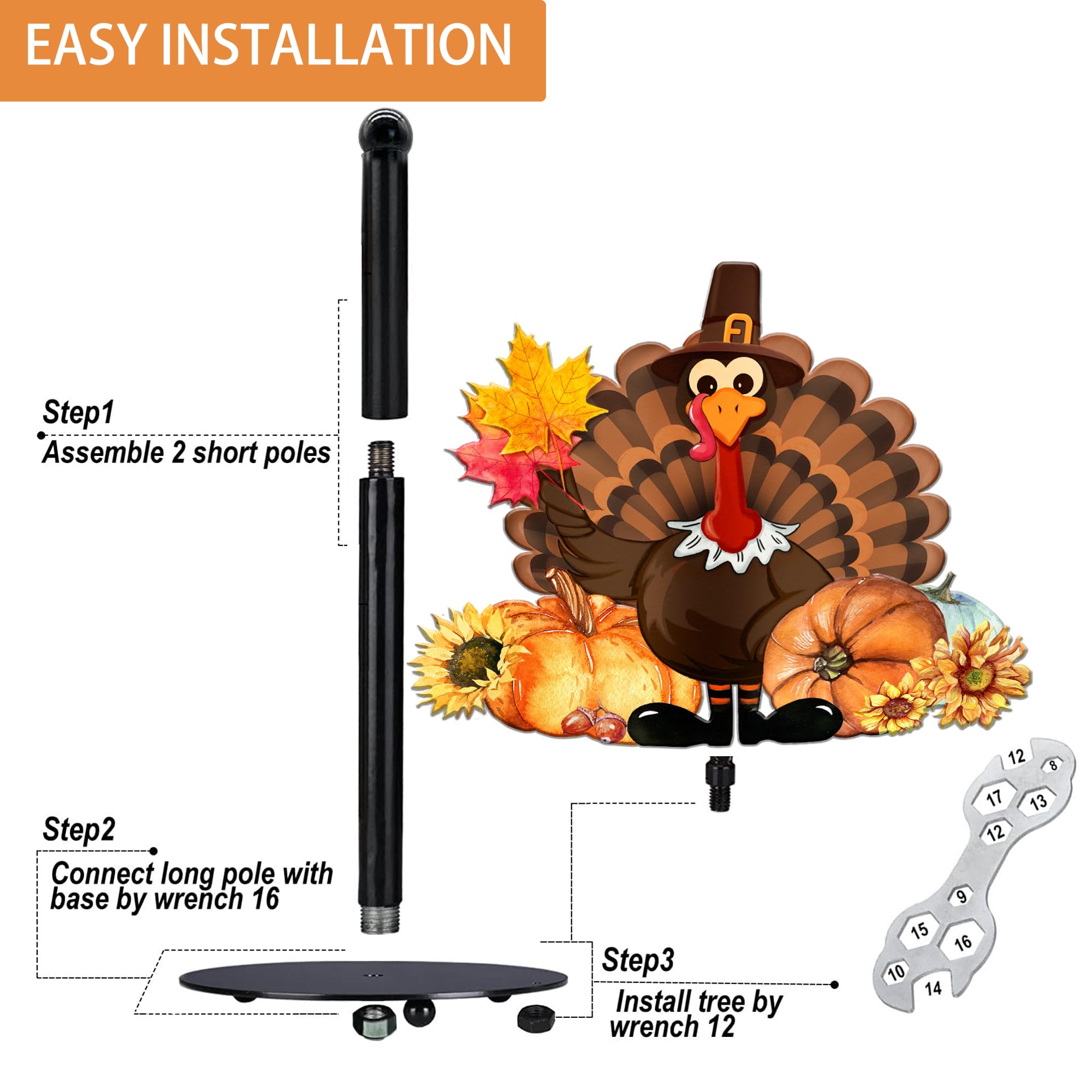Cocomong Thanksgiving Turkey Decor - Thanksgiving Decorations Indoor & Home Decor, Turkey Kitchen & Bathroom Decorations - Pumpk