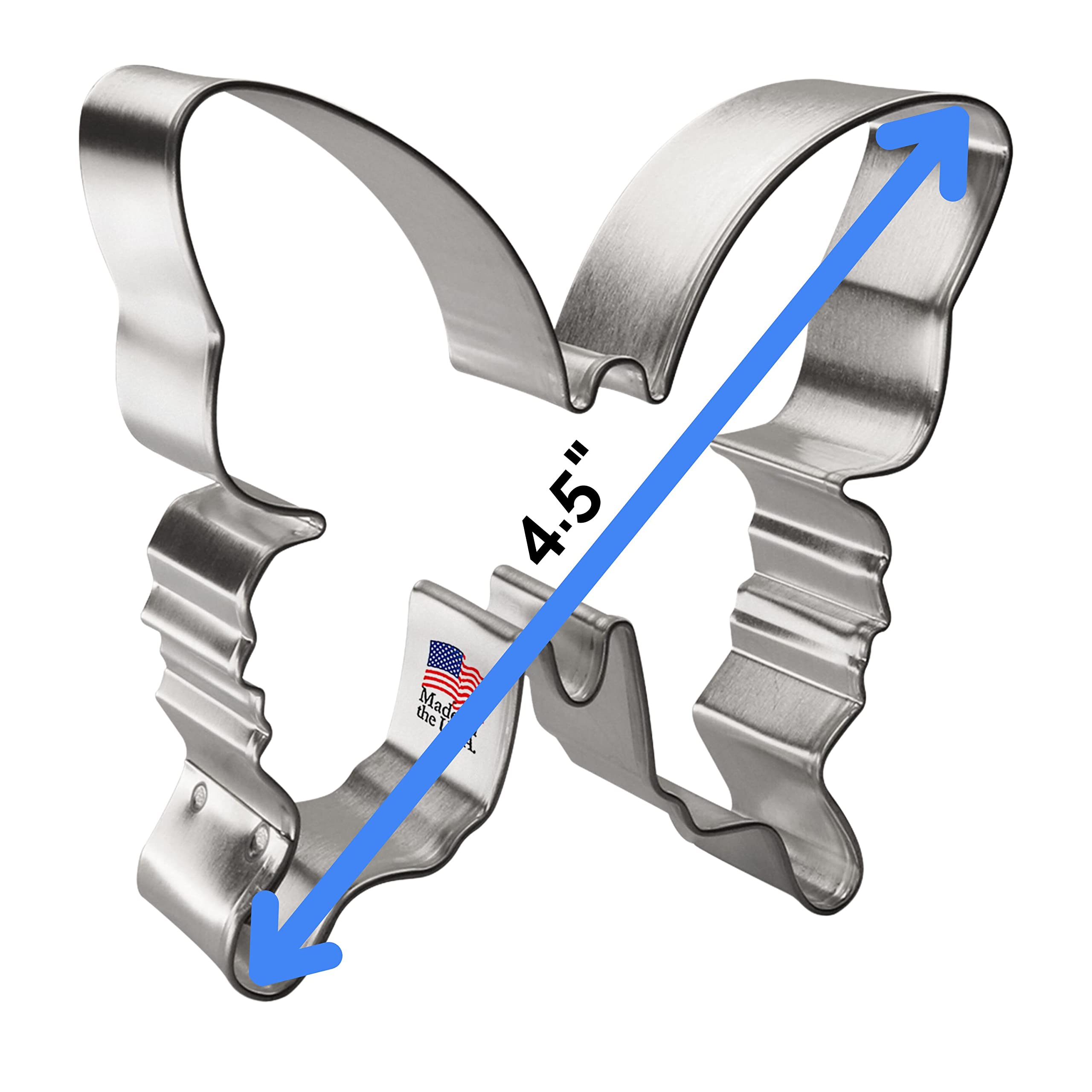 Butterfly Tin Cookie Cutter - Foose Cookie Cutters - Us Tin Plate Steel (4.5 Inch)