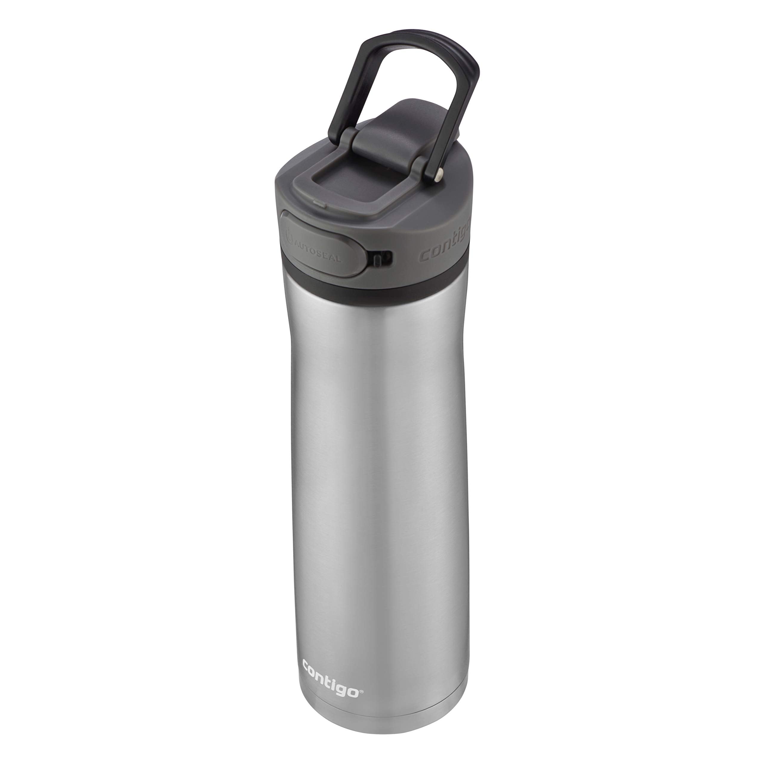 Cortland Chill 2.0 Vacuum-Insulated Stainless Steel Water Bottle, Spill-Proof Sip Technology, Interchangeable Lid, 24Oz, Steel/L