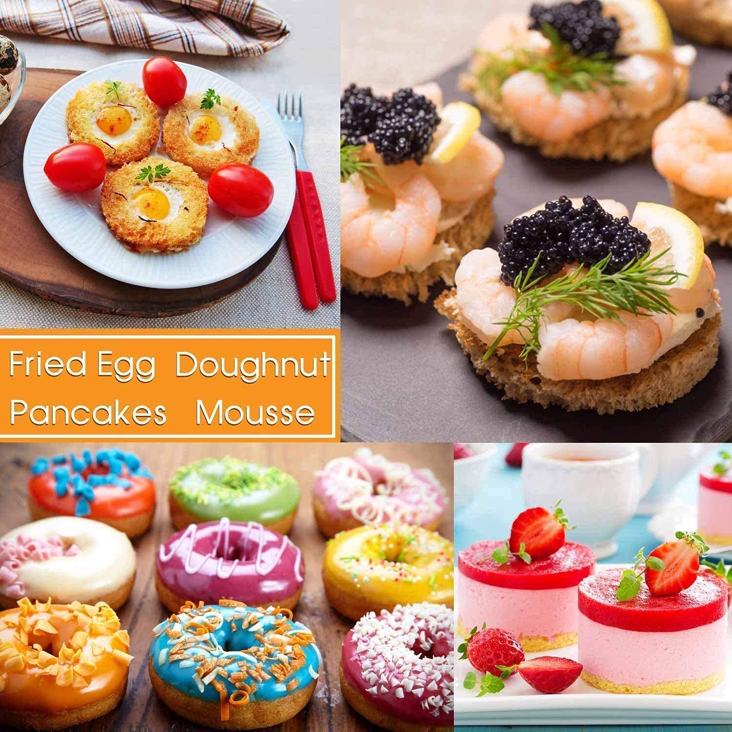 Hulisen Biscuit Cutter Set (3 Pieces/Set), Stainless Steel Round Cookies Cutter With Handle, Professional Baking Dough Tools, Gi