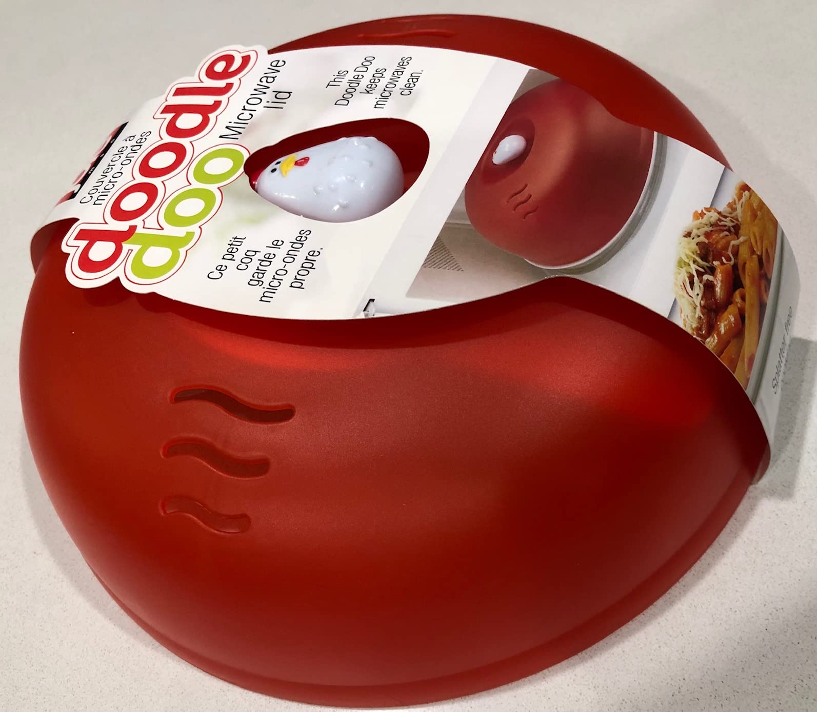 Joie Doodle Doo Microwave Splatter Shield Lid, Protects Against Messes, Bpa-Free Plastic, Red, 1 Count
