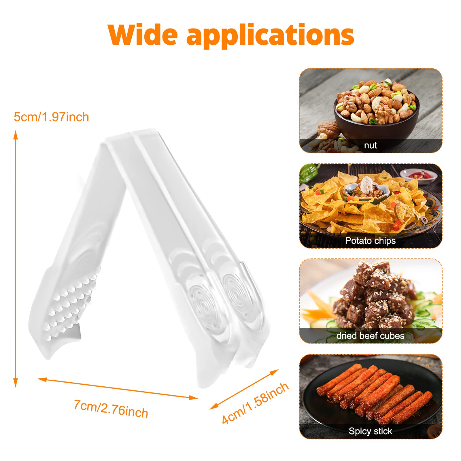 Ksopuert 10Packs Three Finger Clips Finger Chopsticks Tweezers Trongs Light And Handy Anti-Slip High Temperature Resistant Reusa