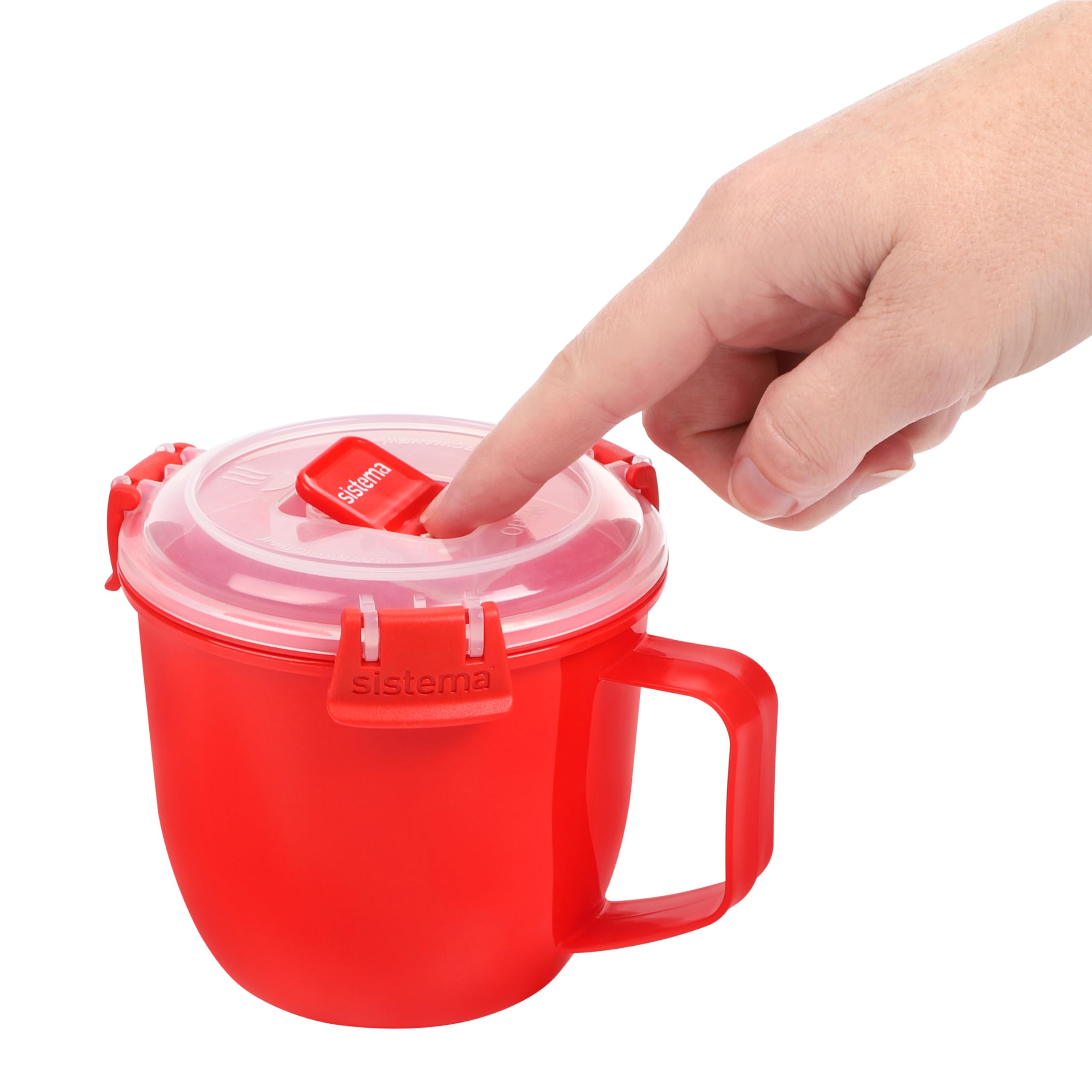 Sistema Small Microwave Cookware Soup Mug, 19.1 Oz, Red