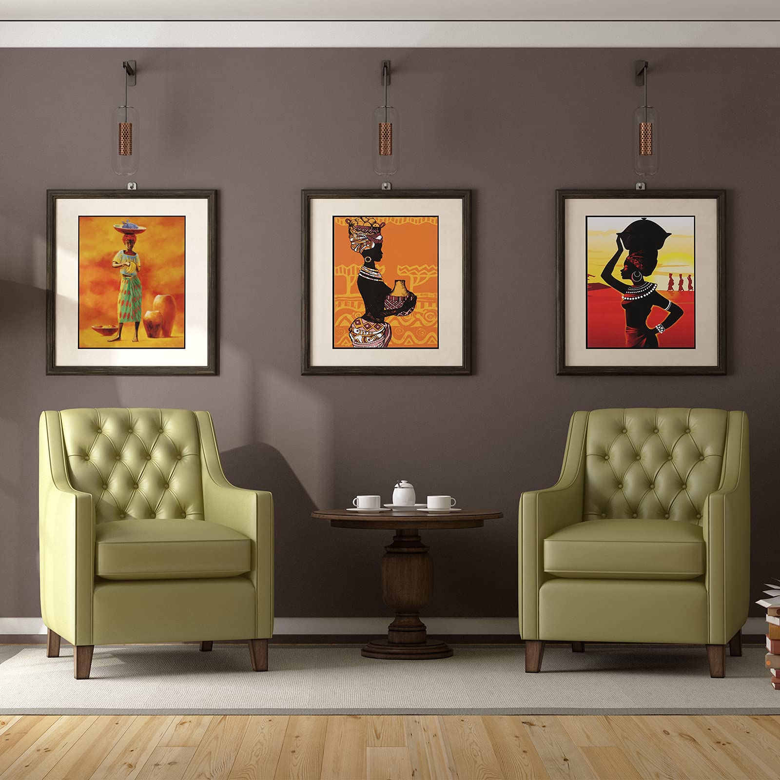 Tenare 9 Pieces Canvas African American Wall Decor Black Girl African Woman Wall Painting Black Art Pictures Retro Style Ethnic Ancient Room Poster Bedroom Bathroom Decor Unframed  8 x 10 Inch