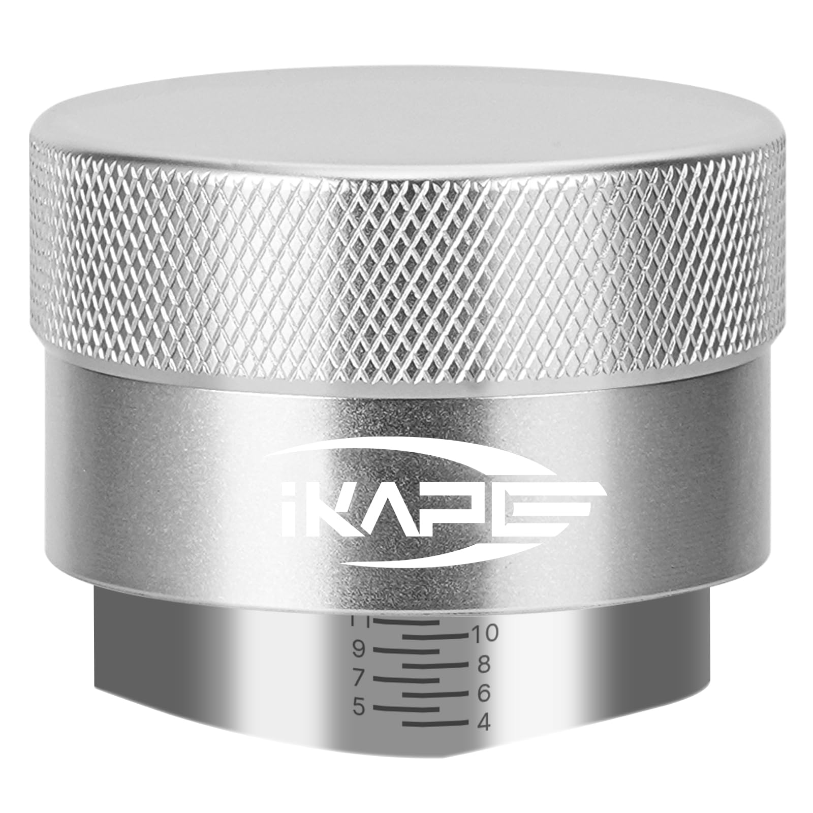 IKAPE Coffee Products  51MM Coffee Distributor  Gravity Adaptive Espresso Distributor Fits All 51MM Espresso Portafilter  Compatible with 51MM Delonghi Bottomless Portafilter (Silver)