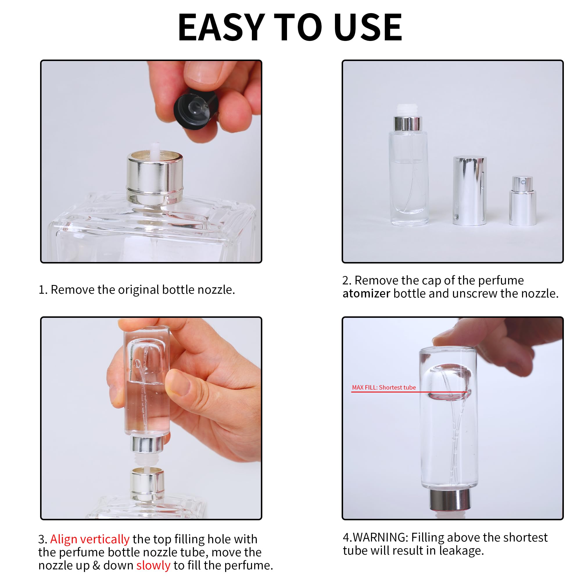 Mub 10Ml Perfume Travel Refillable Atomizer Bottle Glass Unique Top-Filling Leak-Proof Spray Bottle Atomizer Sprayer For Perfume