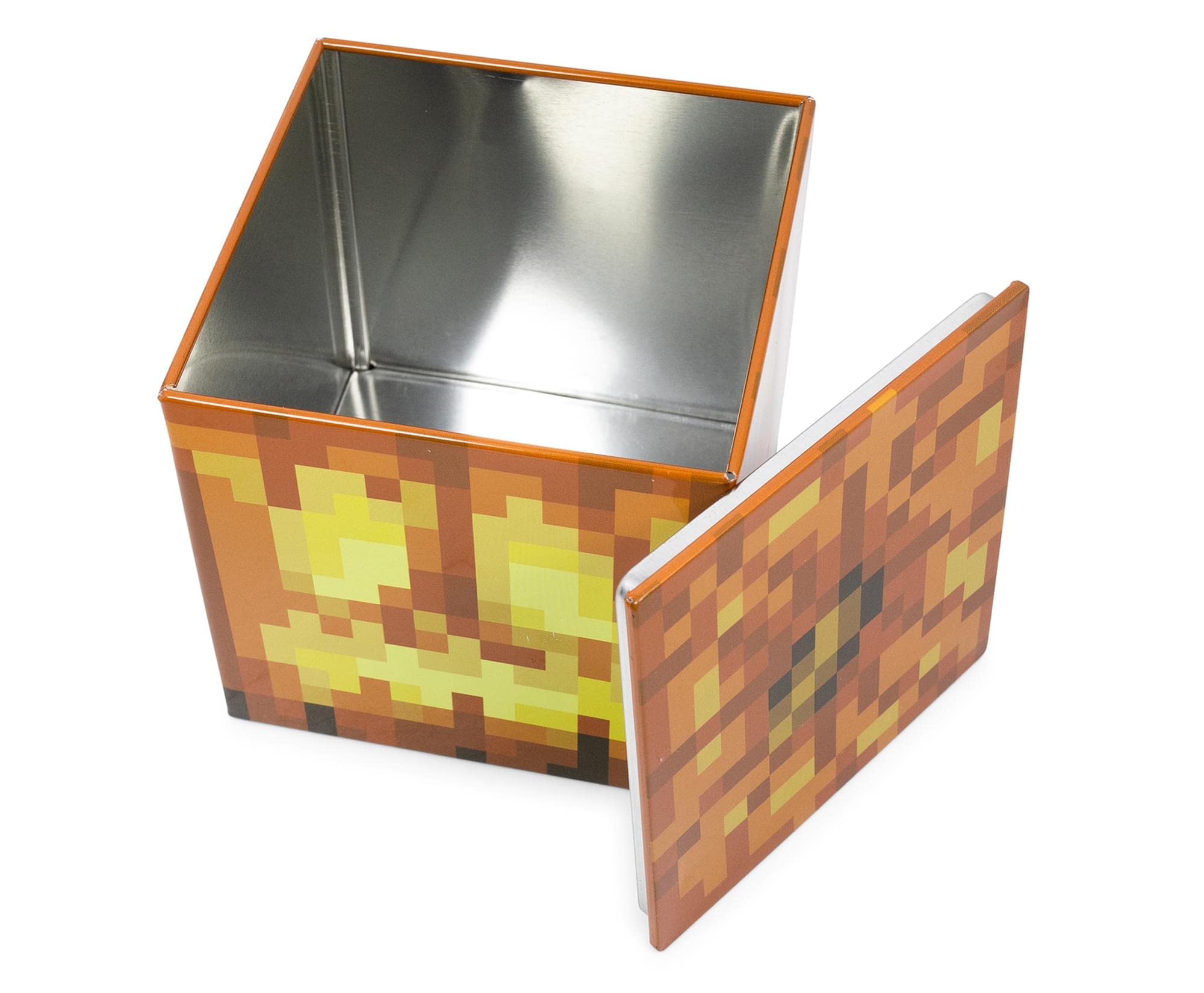Minecraft Jack O'Lantern 4-Inch Tin Storage Box Cube Organizer With Lid | Basket Container, Cubby Cube Closet Organizer, Home De