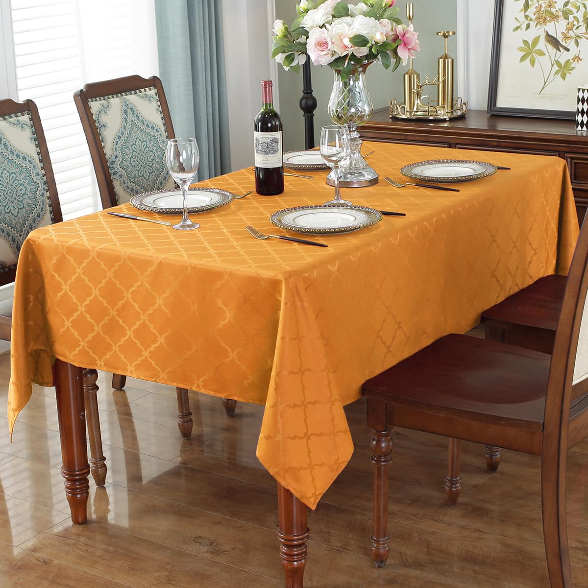 Sastybale Jacquard Cloth Napkins 20 X 20 Inch Flower Pattern 4 Pieces Solid Washable Comfortable For Restaurant Family Dinners W