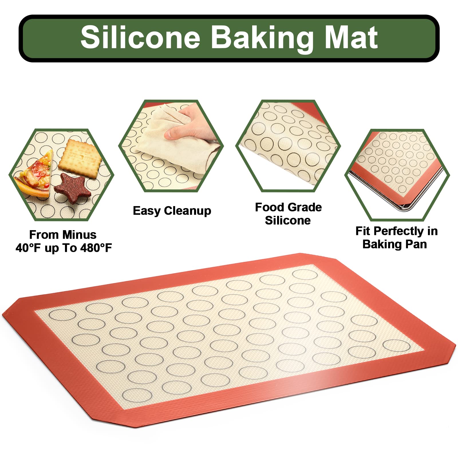 Ewfen Baking Set: Stainless Steel Sheet Pan With Cooling Rack & Silicone Mat Set, Multi-Size (3 Sheets + 3 Racks + 3 Mats), Warp