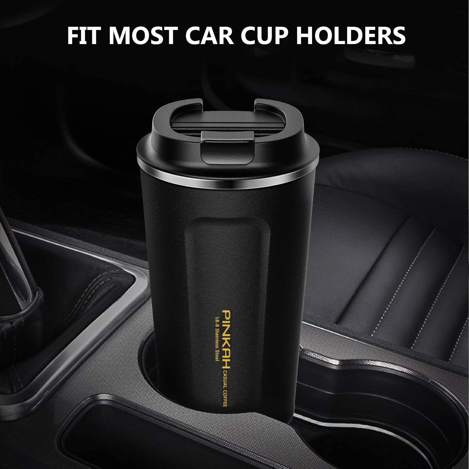Pinkah 12Oz Vacuum Travel Mug For Ice Drinks/Hot Beverage, Double Walled Stainless Steel Insulated Coffee Tumbler Cup, Thermal C