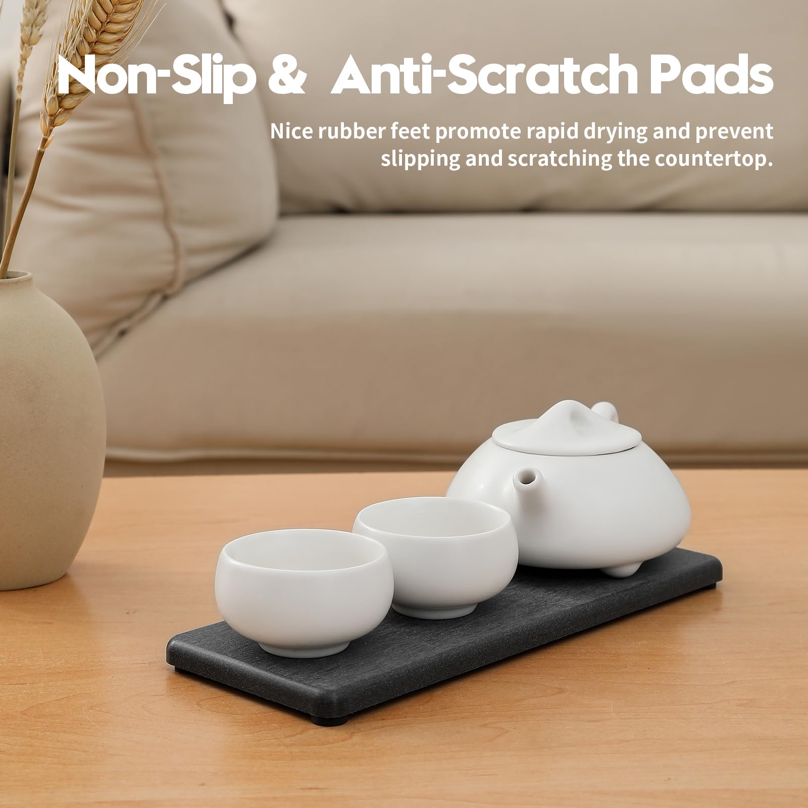 Razborci 2Pcs Water Absorbing Diatomite Stone Bathroom Sink Tray, Diatomaceous Earth Kitchen Soap Holder Dish Tray, Fast Drying