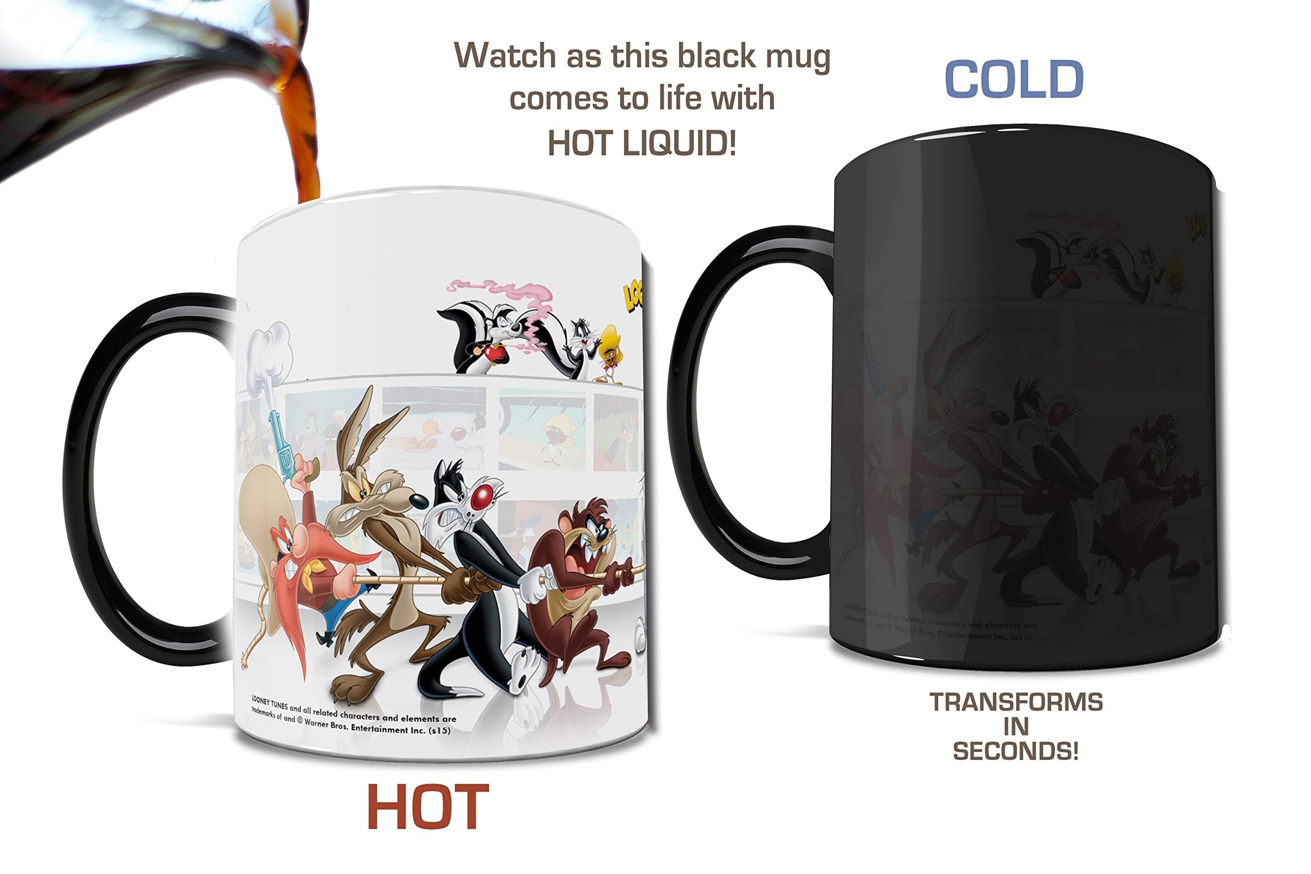 Morphing Mugs Looney Tunes (The Tunes) Ceramic Mug, Black
