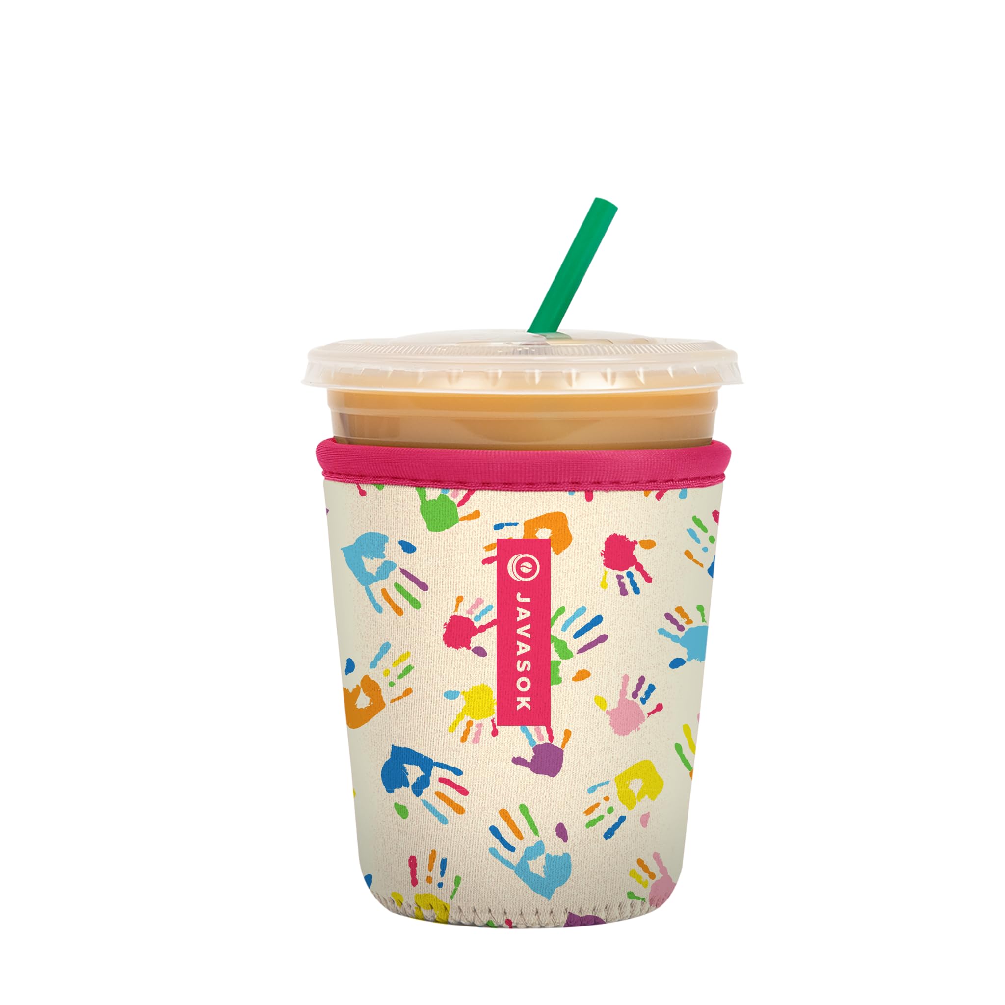 Sok It Java Sok Iced Coffee & Cold Soda Insulated Neoprene Cup Sleeve (Hand-Painted Treasures, Small: 16-20oz)