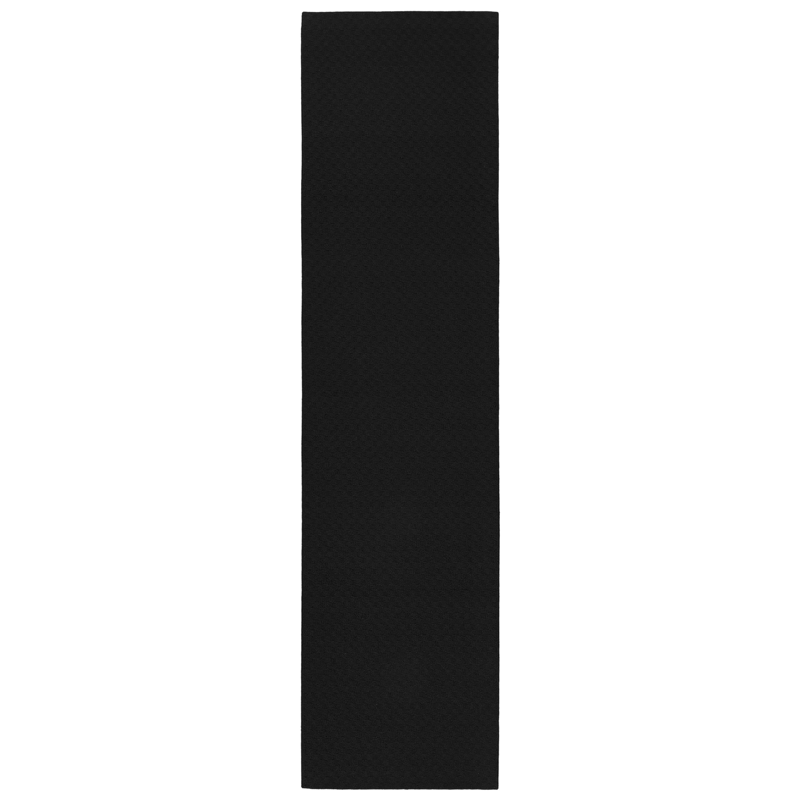 Garland Rug Town Square Black 3 x 12 Stain Resistant Indoor Runner Rug