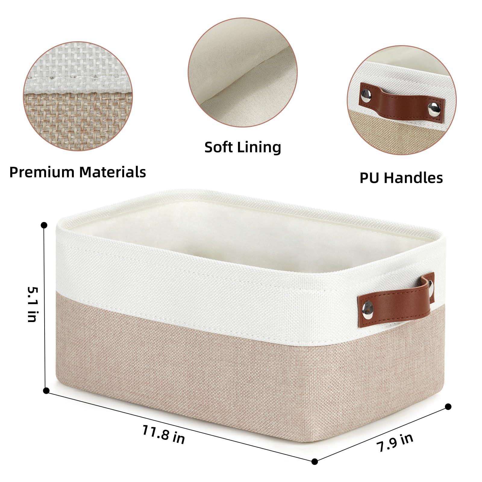 Dullemelo Small Storage Bins With Handles Set Of 2 Collapsible Storage Bins For Organizing 11.8X7.9X5.1 Inch Small Fabric Storag