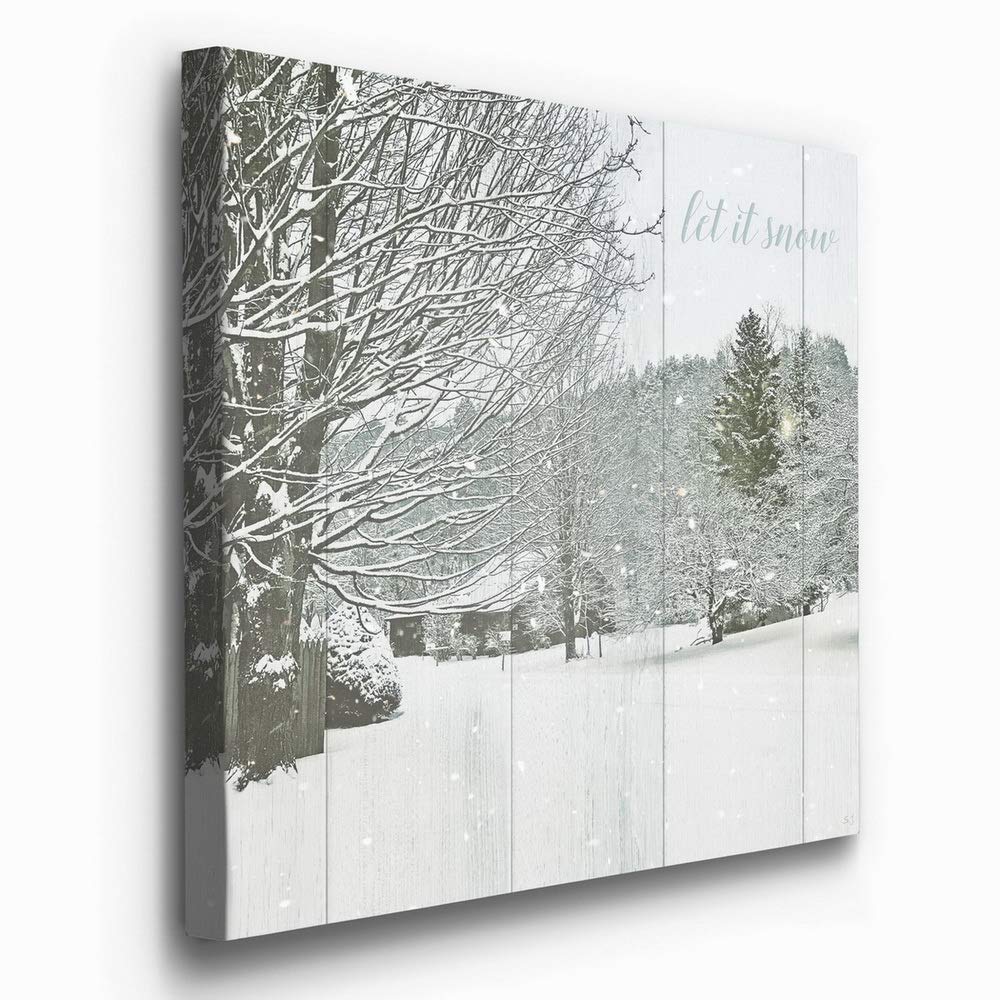 Renditions Gallery Let It Snow Wall Art, Charming Christmas & Winter Artwork, Scenic White Forest Setting, Premium Gallery Wrapp