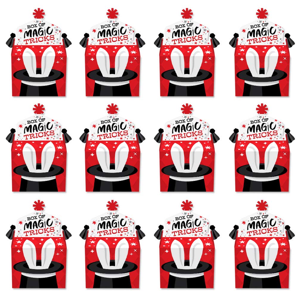 Big Dot Of Happiness Ta-Da, Magic Show - Treat Box Party Favors - Magical Birthday Party Goodie Gable Boxes - Set Of 12