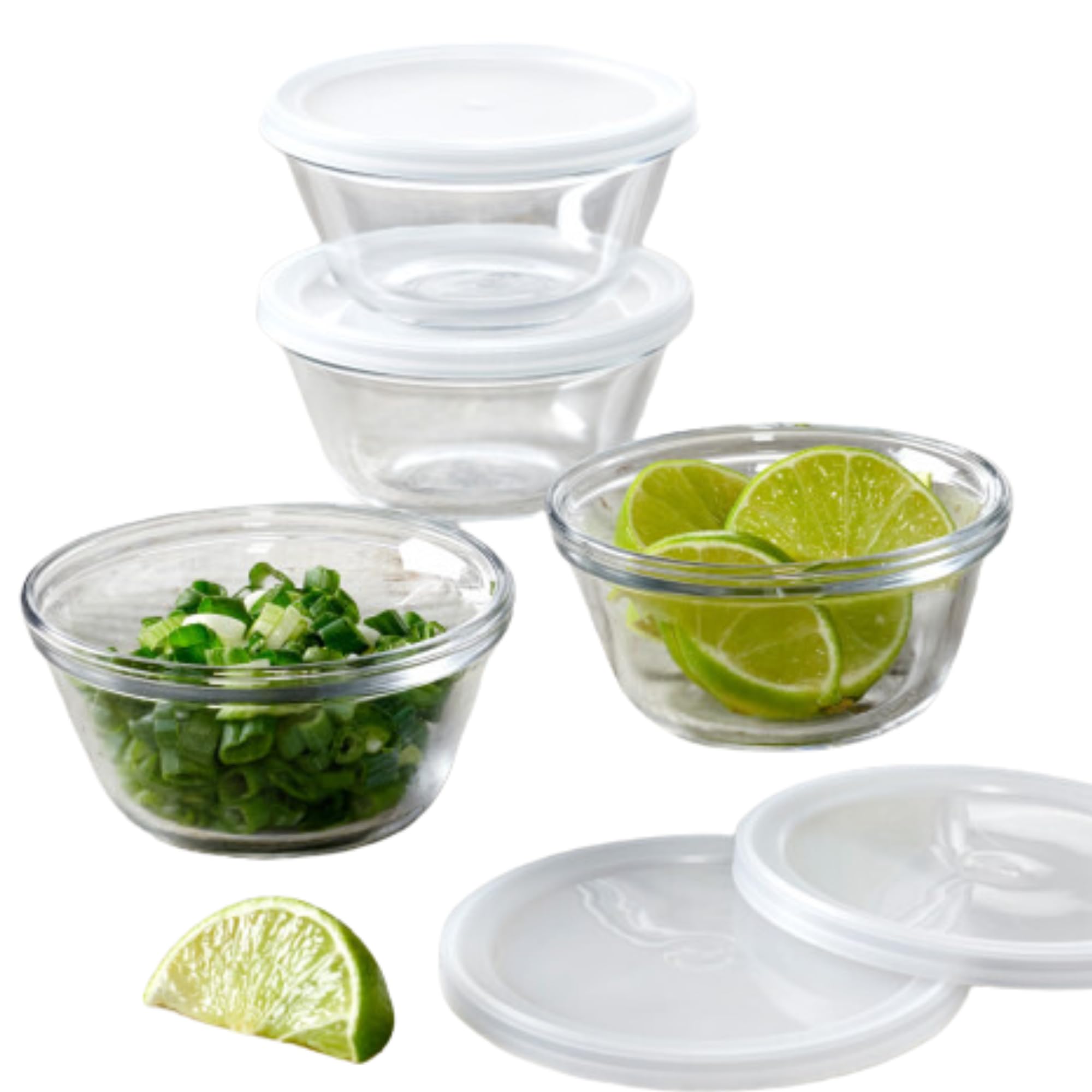 Anchor Hocking Glass Ramekins, 6 Ounce Glass Custard Cups with Lids, Set of 4