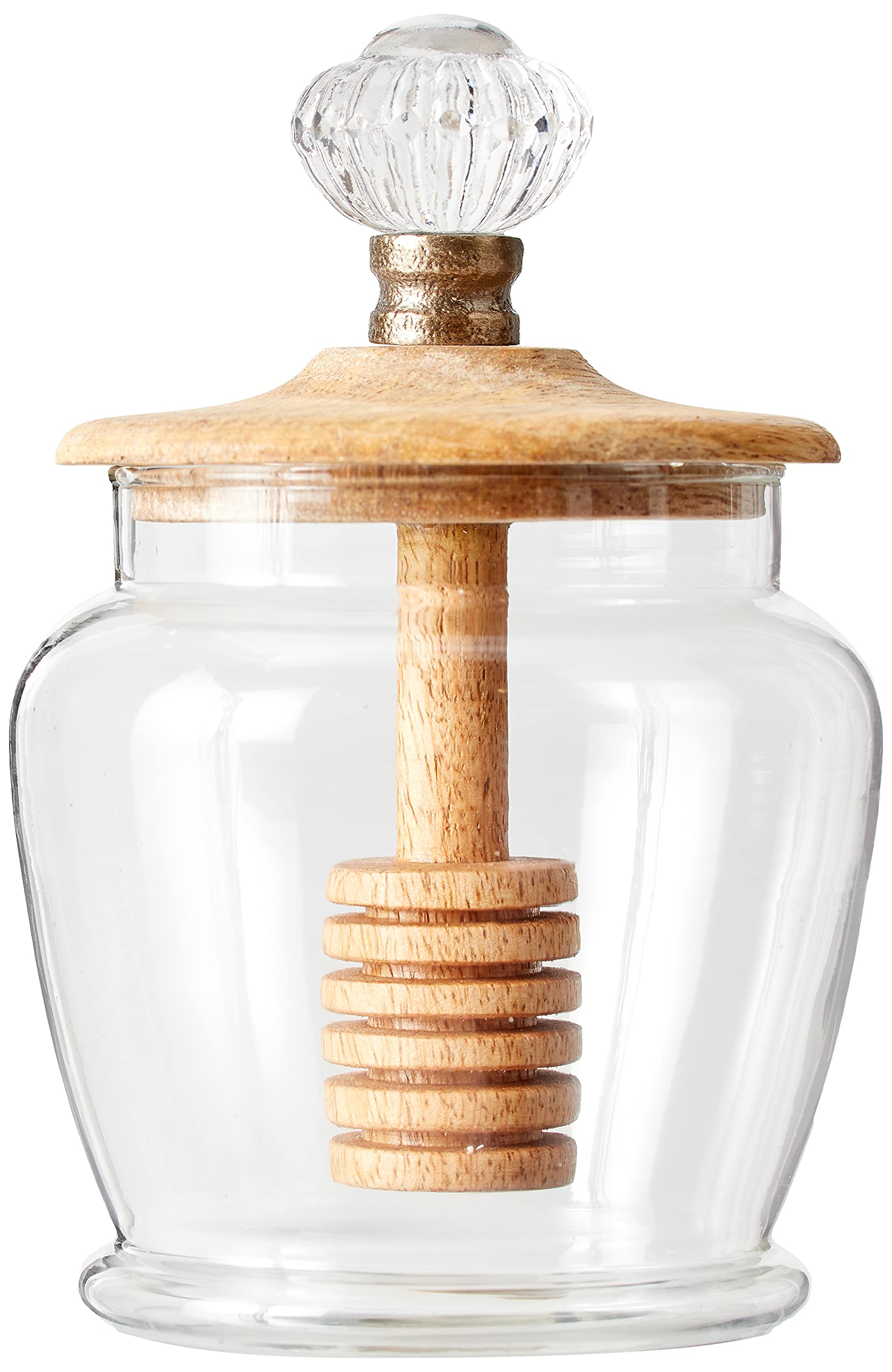 Mud Pie Glass Honey Jar, 5'' X 3 1/4'' Dia, 1100 Milliliters, Clear