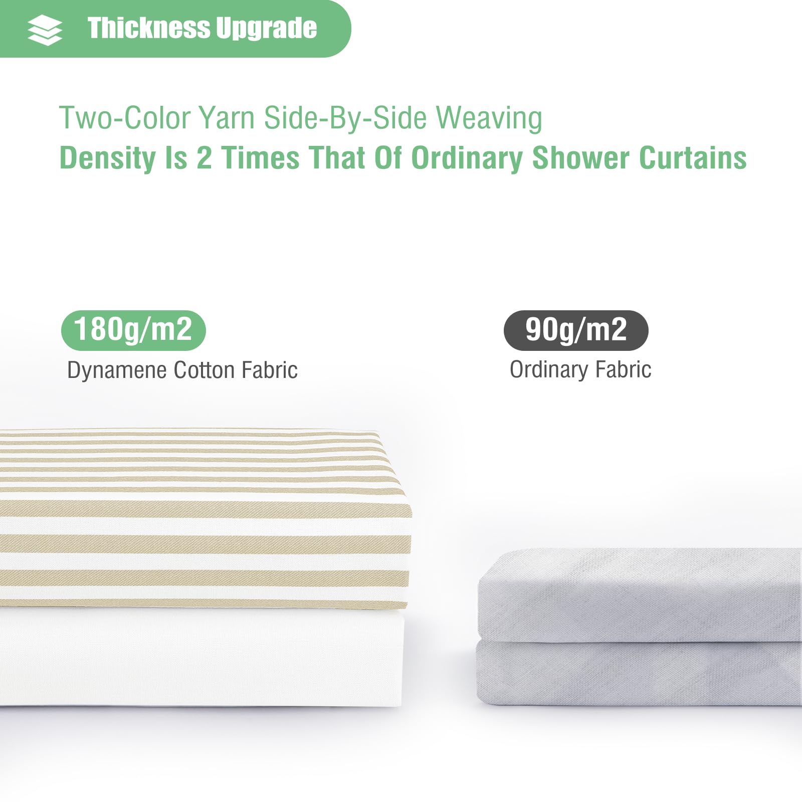 Dynamene Extra Long Shower Curtains, 84 Inches Long Farmhouse Boho Striped Fabric Tassel Shower Curtains For Bathroom, Tall Bohe