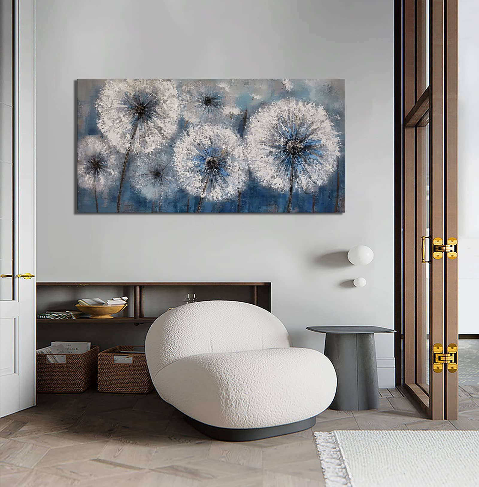 Dandelion Painting Wall Art Canvas Print Picture For Living Room Large White Flower Flora Home Bedroom Decoration Modern Framed