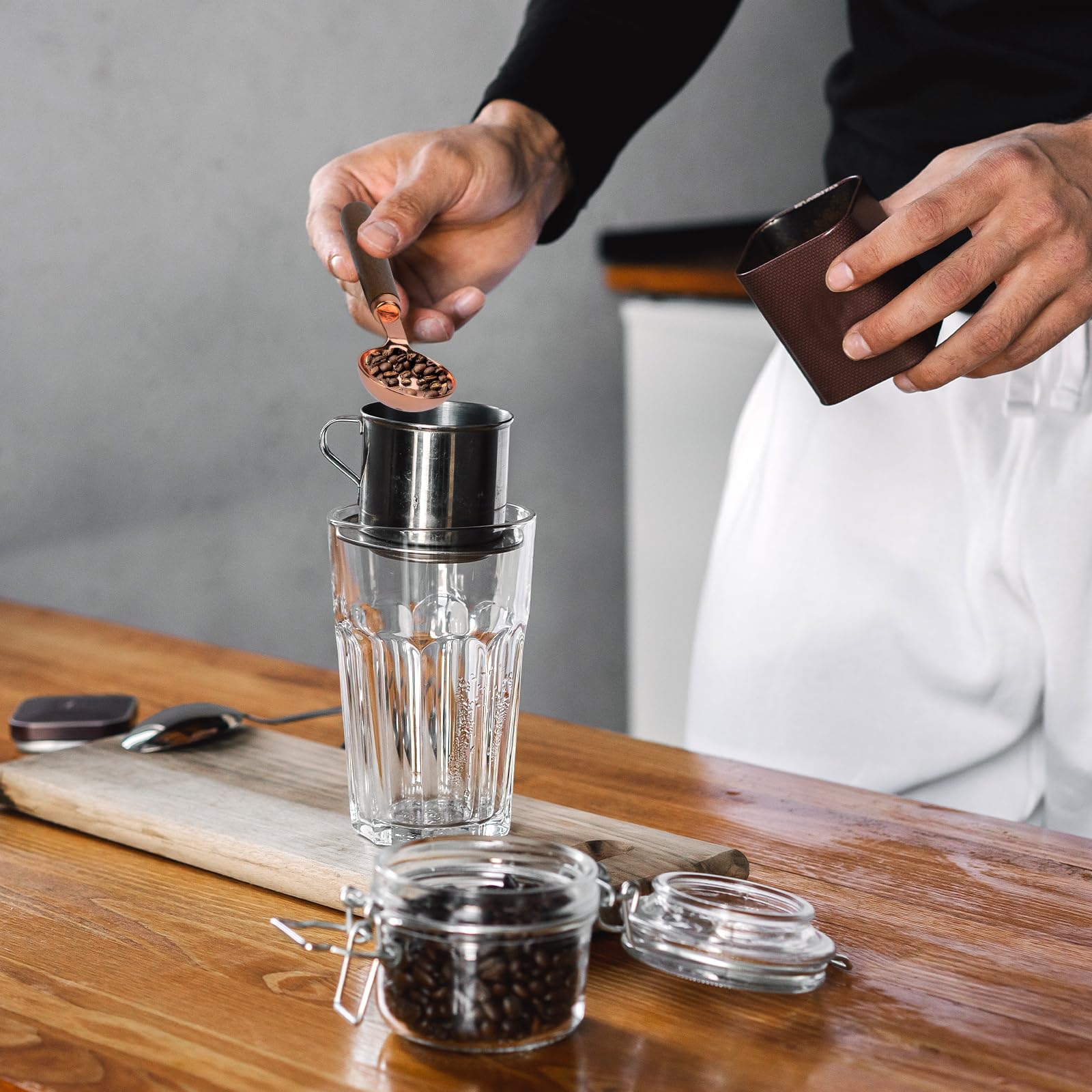 Coffee Scoop For Ground Coffee 1 Tablespoon Coffee Scoop Wood Long Handle Coffee Bean Scoop Tea Scoop Coffee Measuring Spoon,1 T