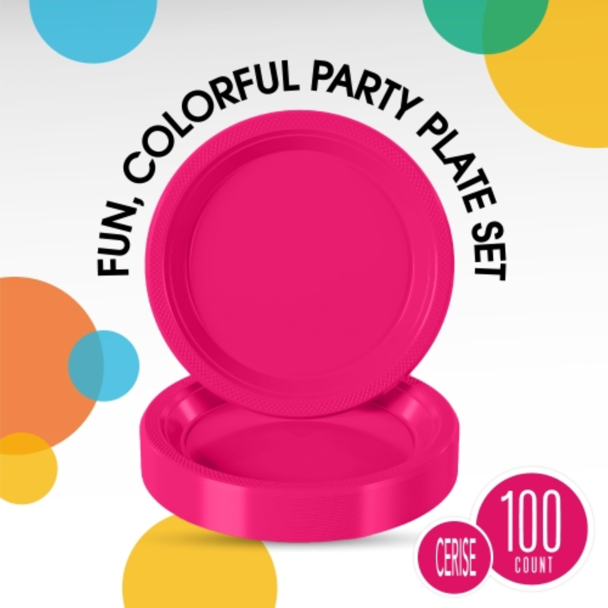 Exquisite Cerise Plastic Plates For Party 9 Cerise Disposable Plates For Party Supplies 100 Pcs Disposable Dinner Plate Heavy