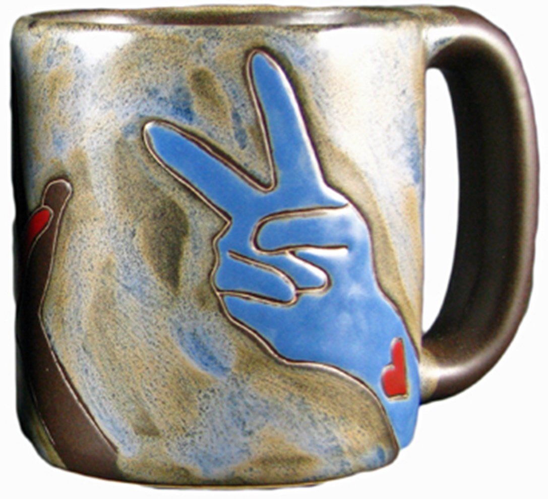 Mara Stoneware Mug  Peace Sign  16 oz