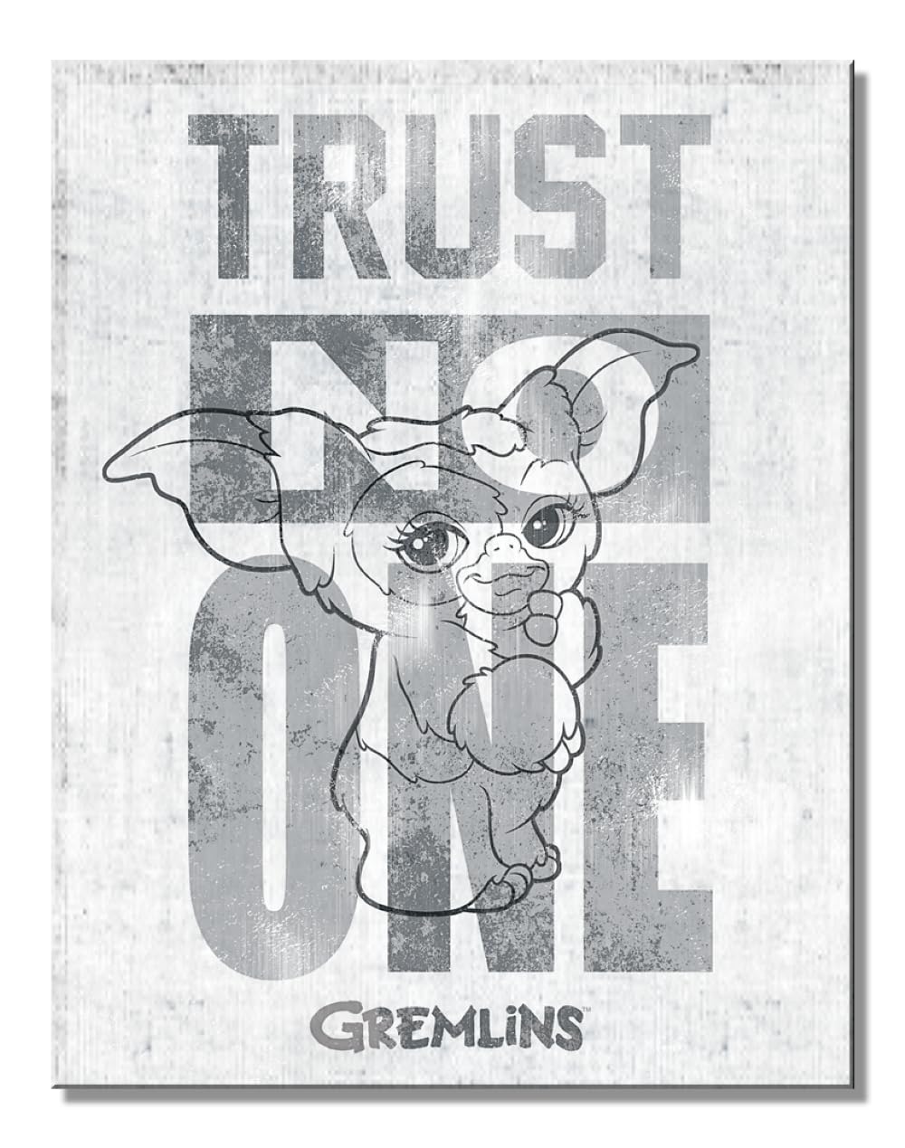 Desperate Enterprises Gremlins Trust No One Tin Sign - Nostalgic Vintage Metal Signs - Made in the USA
