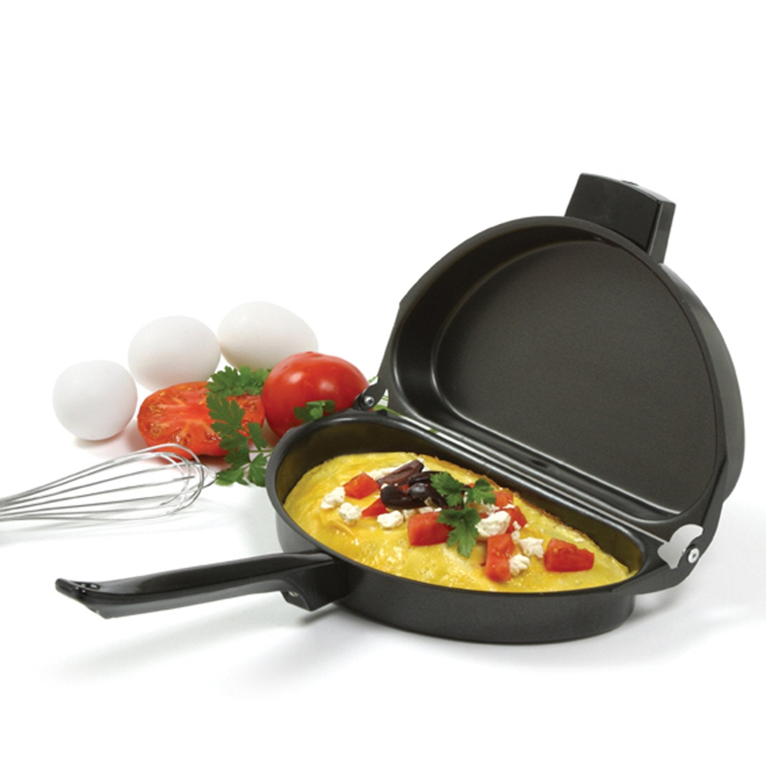 Norpro Nonstick Omelet Pan With Egg Poacher, One Size, As Shown