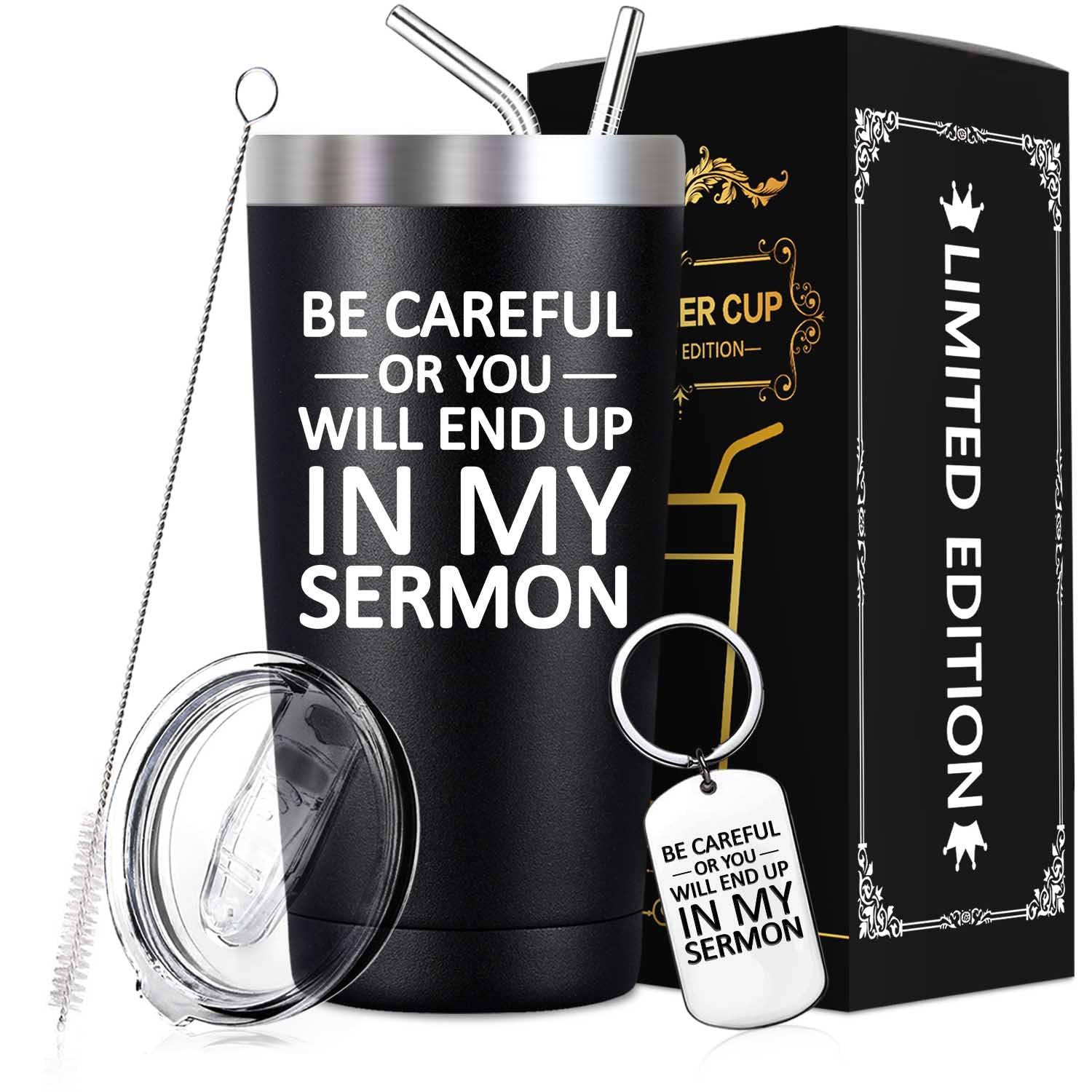 Spenmeta Pastor Appreciation Gifts For Men - Be Careful Or You Will End Up In My Sermon - Christmas, Birthday Gifts Ideas For Pa