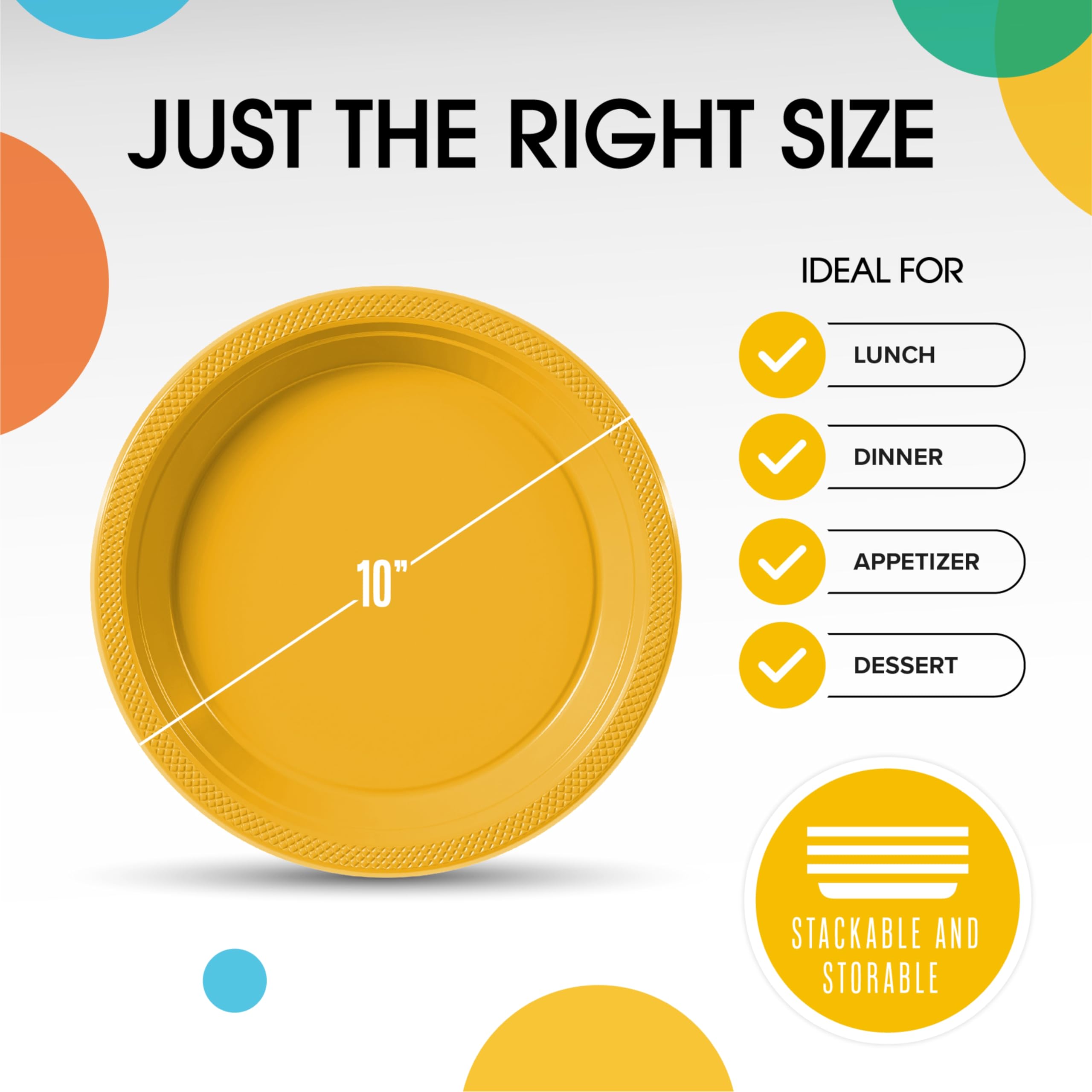 Exquisite Yellow Plastic Plates For Party 10 Yellow Disposable Plates For Party Supplies 50 Pcs Disposable Dinner Plate Heavy