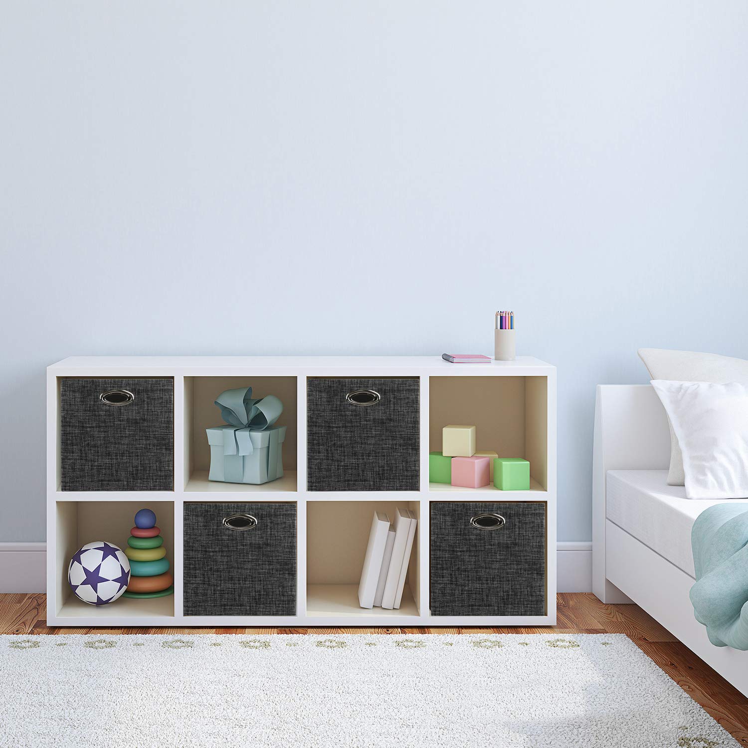 Posprica Storage Cubes,12  12 Storage Bins ,Foldable Storage Baskets Fabric Drawers Containers For Shelf Cabinet Bookcase,Thick