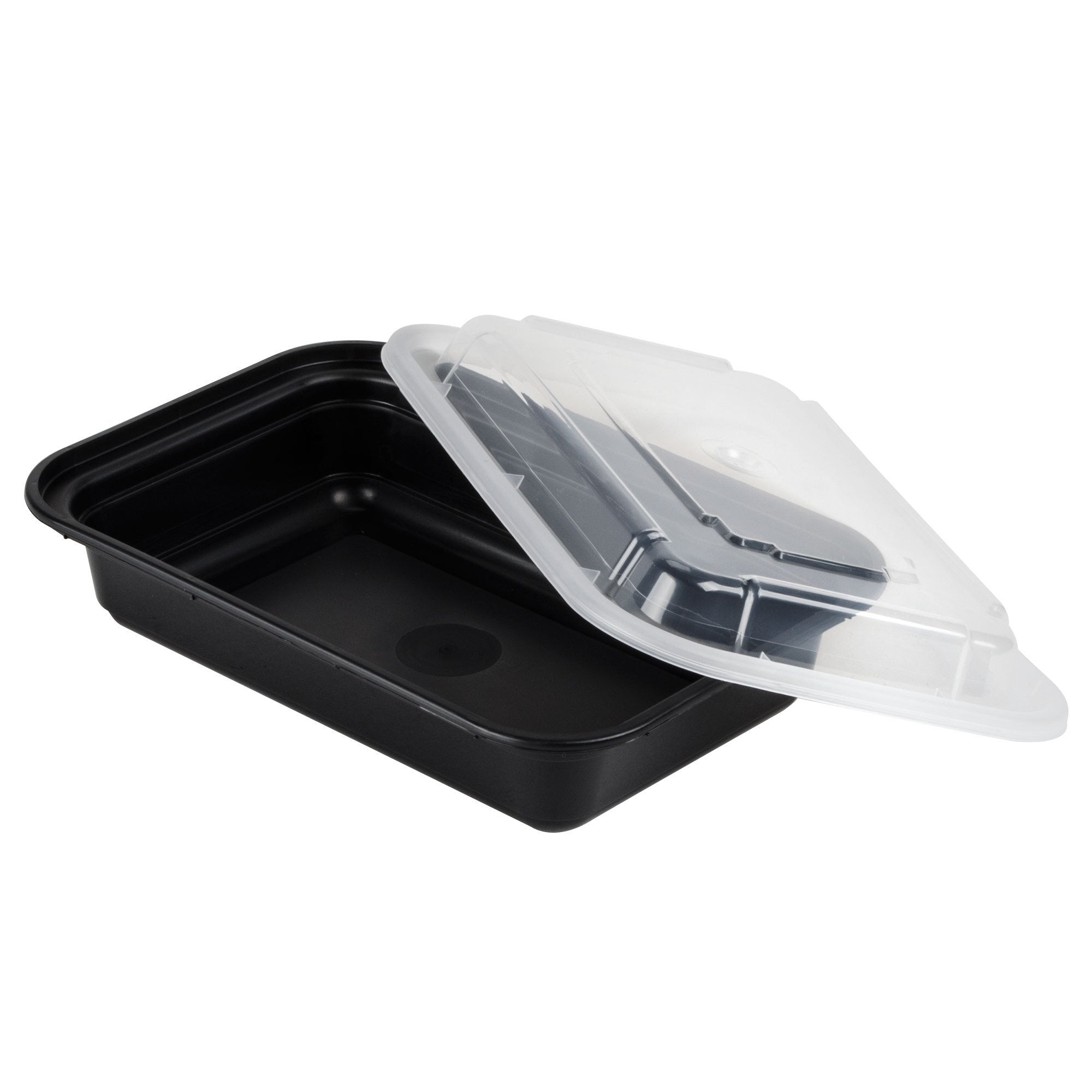 Green Direct Pack Of 10 (16 Oz) - Disposable Meal Prep And Take Out Black Food Containers With Lids, Plastic Bento Lunch Box To