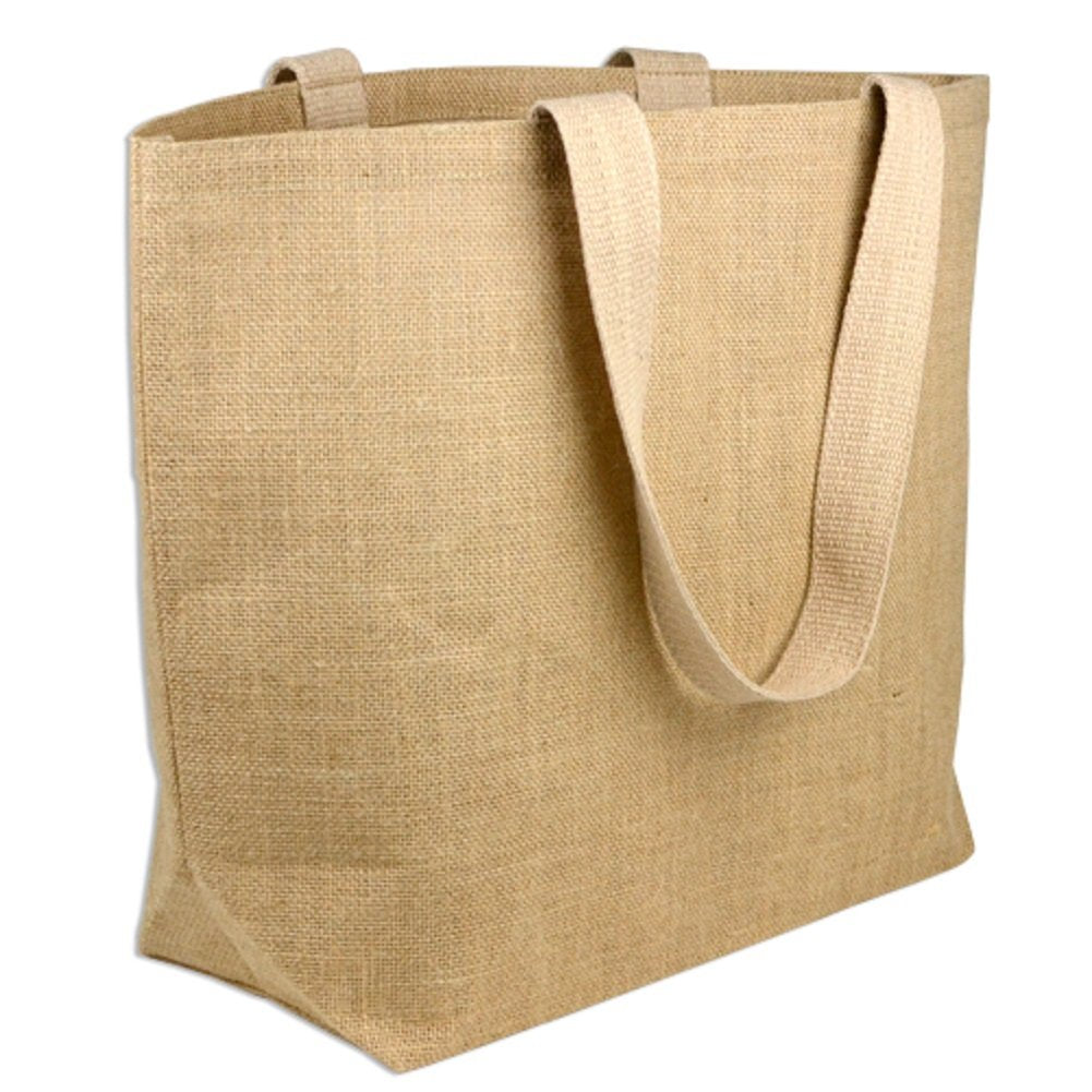 Large Eco-Friendly Jute Bag Burlap Beach Totes With Cotton Lining (Pack Of 6)