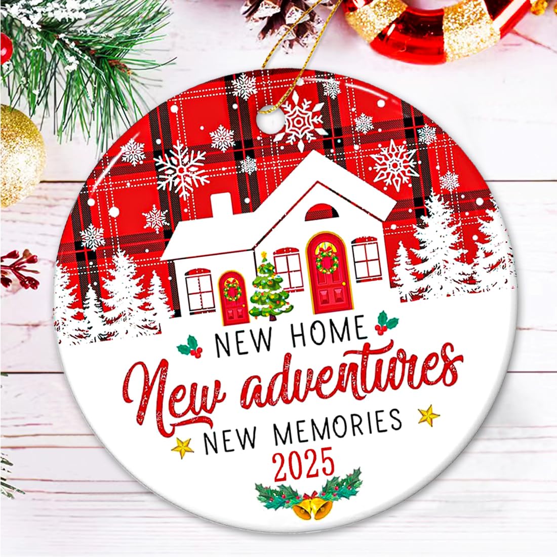 New Home Ornament 2025, House Warming Gifts New Home Christmas Ornament, Housewarming Gift for Homeowners, Couple, Women, First