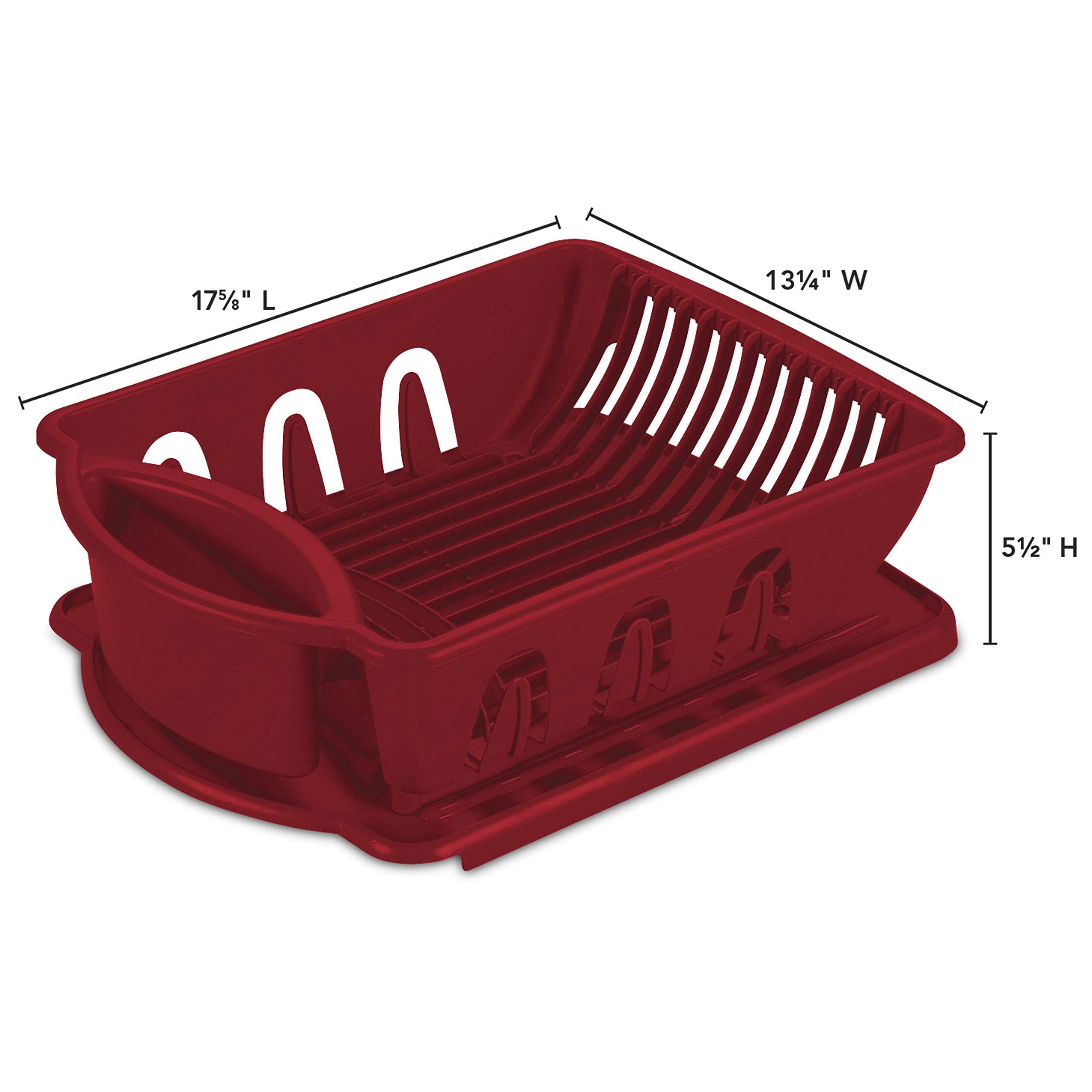 Sterilite 2 Piece Sink Set, With Drainboard For Drying, Holds Clean Dishes In The Kitchen Such As Plates, Cups, Bowls, And Silve