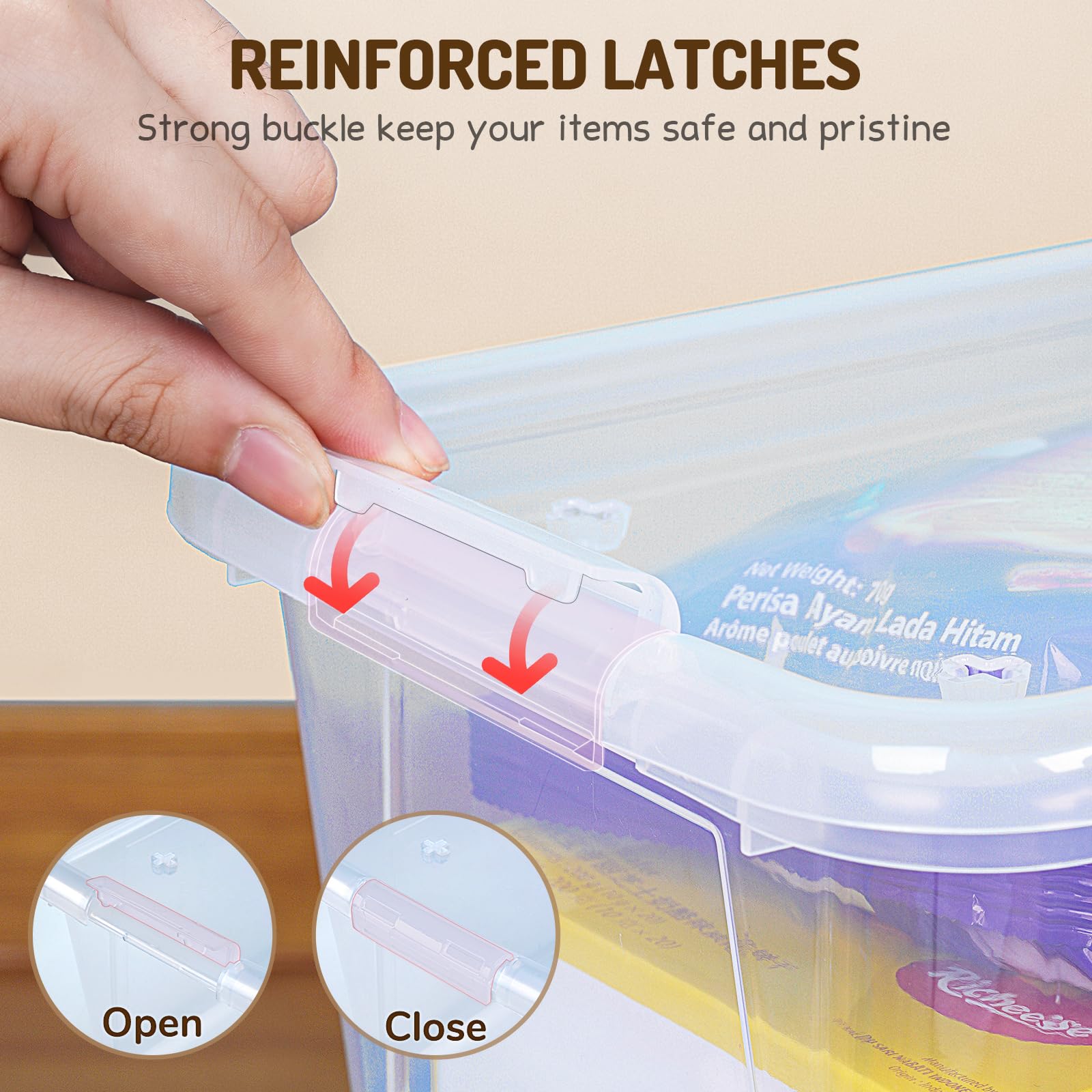 Gamenote Clear Stackable Plastic Storage Bins With Lids,Stackable Containers,Toy Storage Organizer - 5 Qt 12 Pack - Small Tubs,T