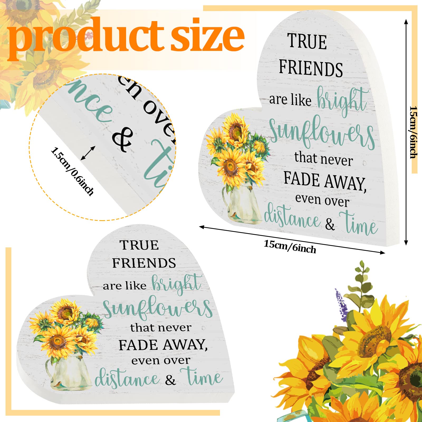 Wooden Friendship Gifts for Women Friend Birthday Gifts for Bestie BFF Work Bestie True Friend Appreciation Decor Wooden Heart P