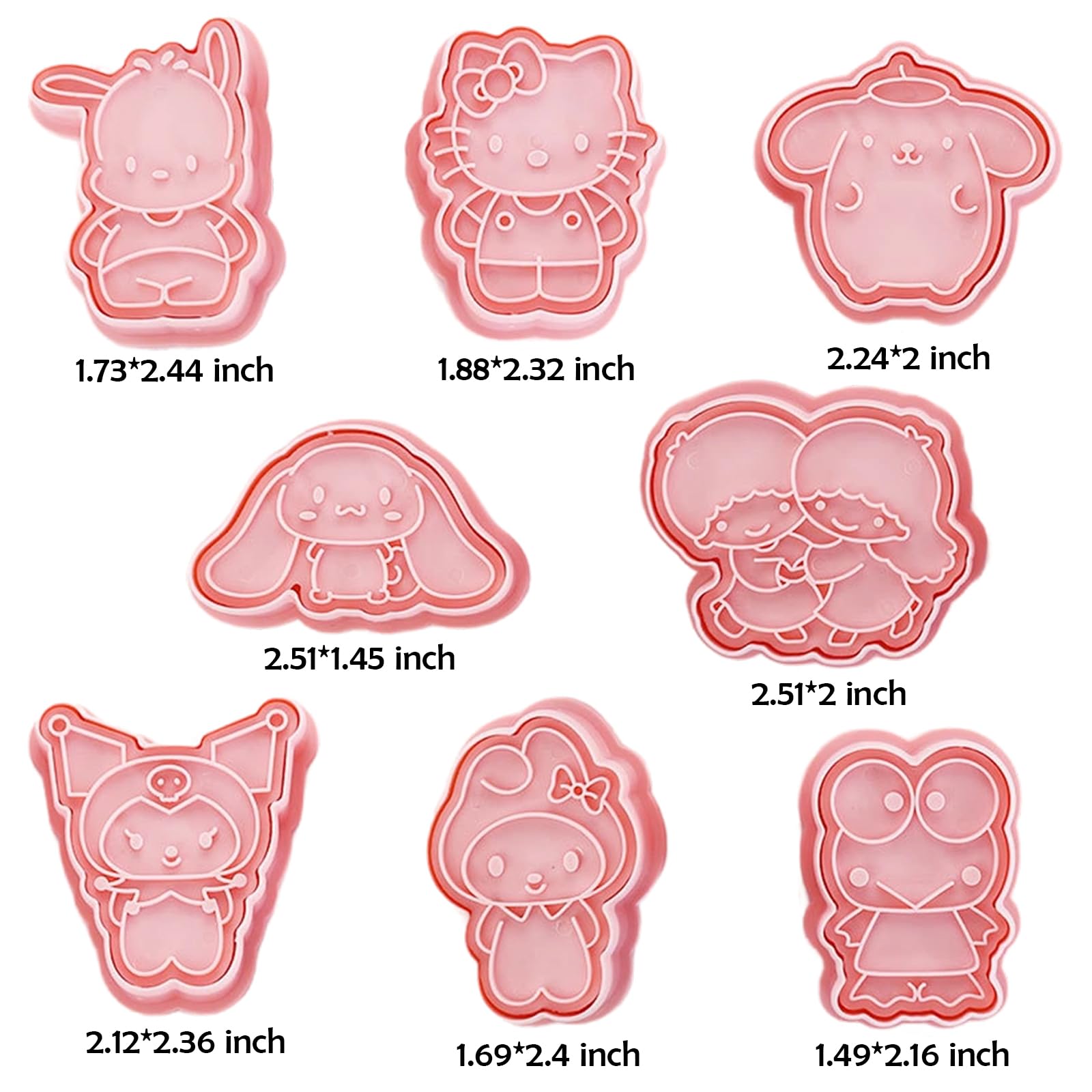 Cute Kitty Cat Cookie Cutter, 8 Pieces Cookie Cutters With Embossed Stampers Set, Plastic Cookie Cutters Molds Press Set, Cookie