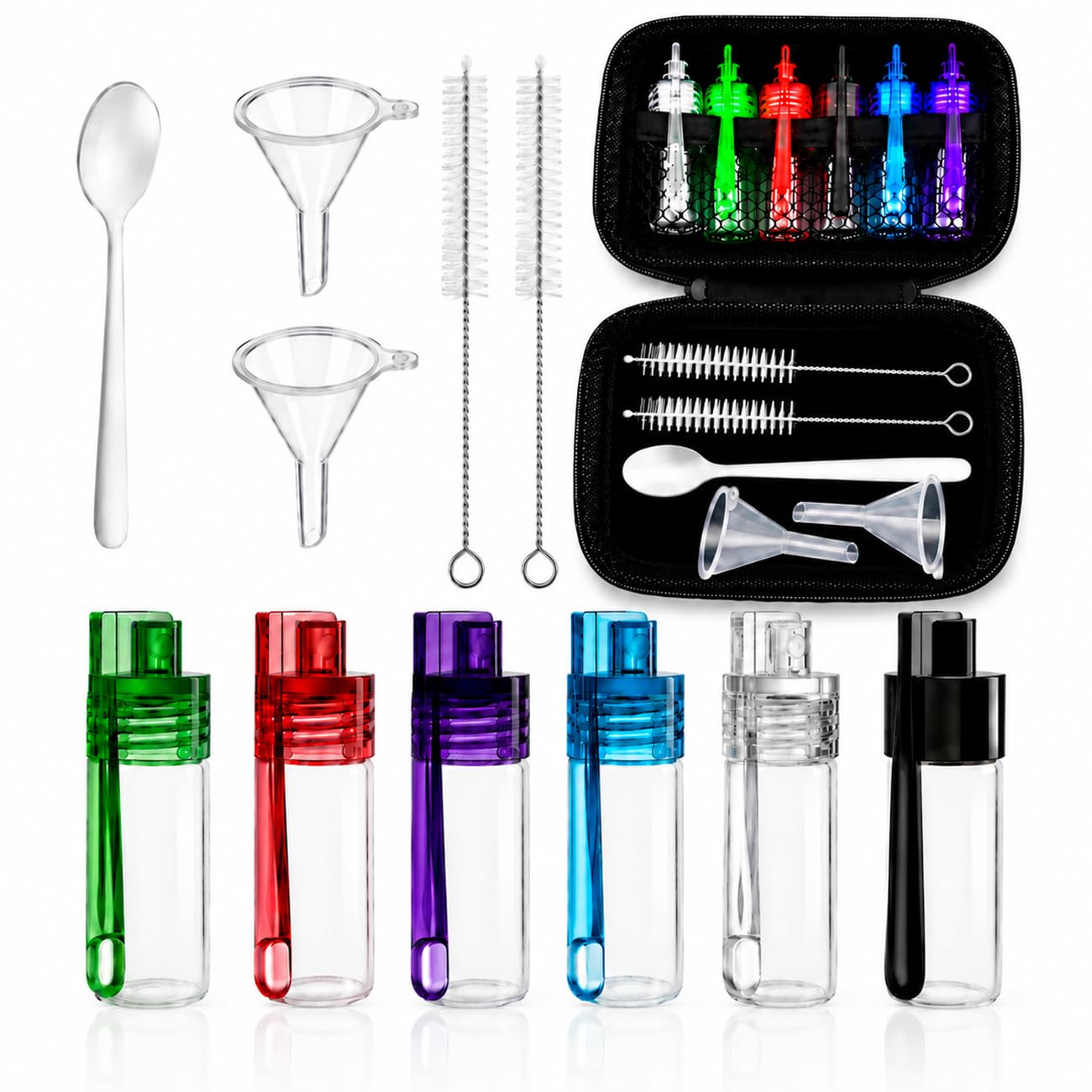 colomira Portable Spice Containers with Spoon For Travel, Leakproof Airtight Seasoning Jars, Mini Kitchen Spice Set, Sealed Stor