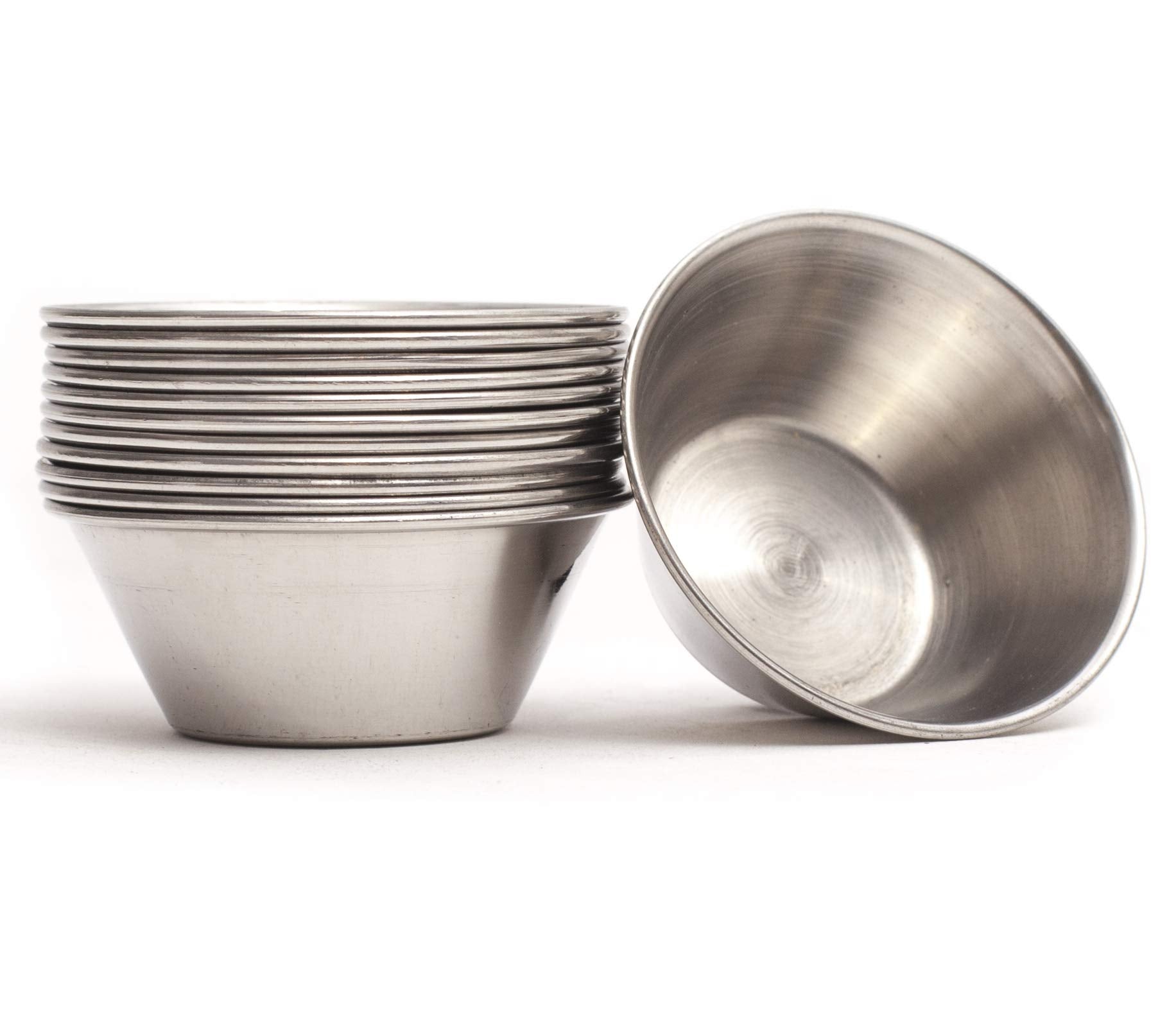 Ehomea2Z Ramekins Stainless Steel Condiment Sauce Cups, Metal Ramekins, Commercial Grade, Multifunctional, Ideal For All Hot And