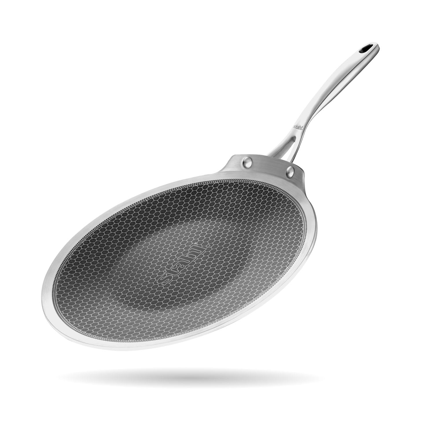 Stahl Artisan Hybrid Roti Tawa 4 Mm Thick | 28 Cm Triply Stainless Steel Tawa With Honeycomb Structured Stick Resistant Layer | 