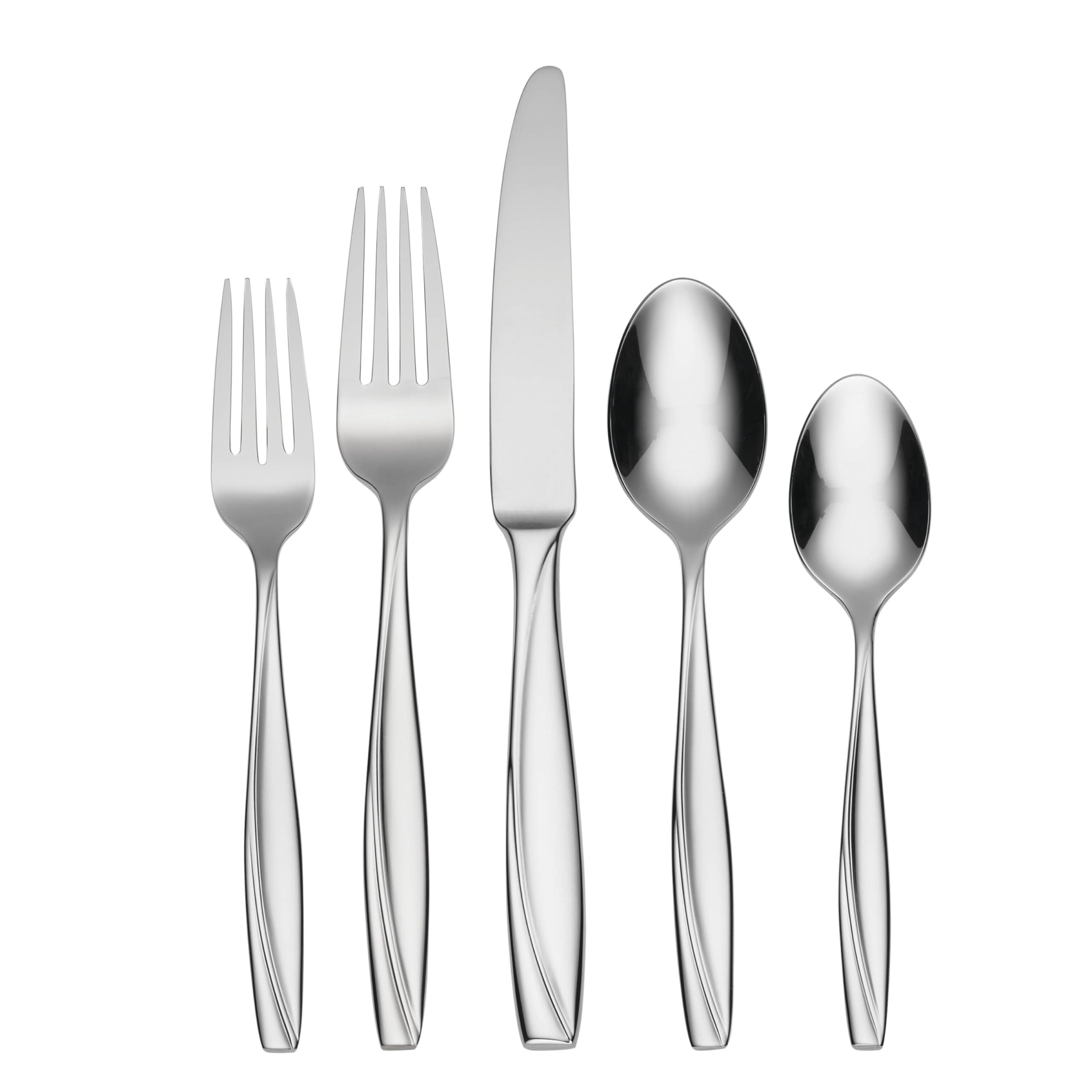 Oneida Camlynn Mirror 45 Piece Casual Flatware Set, 18/0 Stainless, Service For 8,Silver